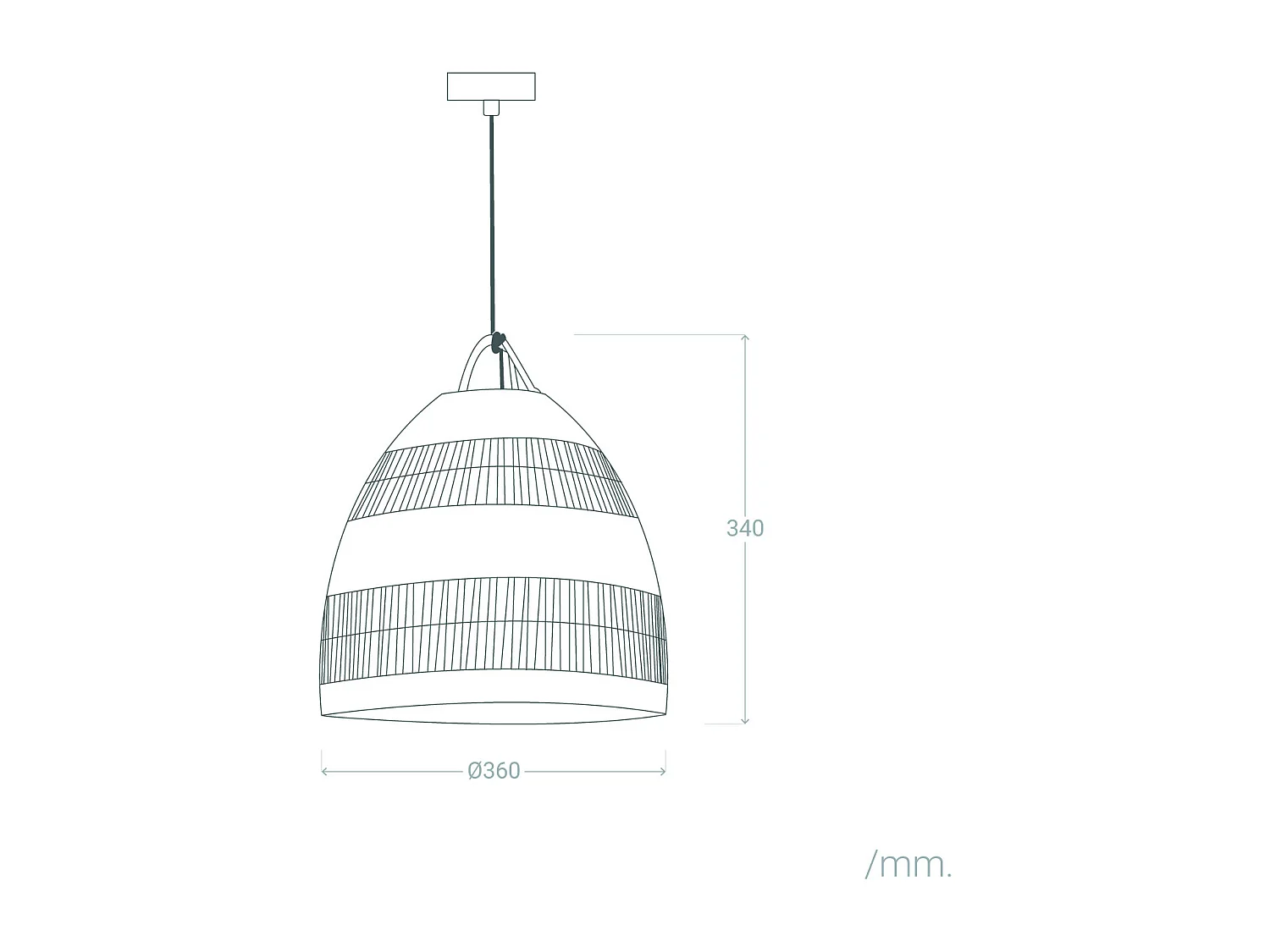 Paralume Lampada Sospensione Fibre Naturali Sami ILUZZIA Naturale