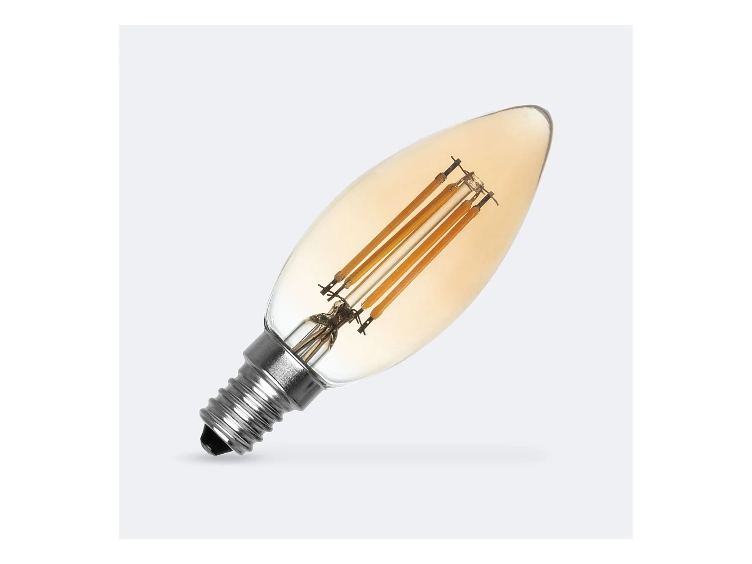 Ampoule LED Filament E14 6W 600 lm Dimmable C35 Bougie Gold No Flicker 2700K Blanc chaud