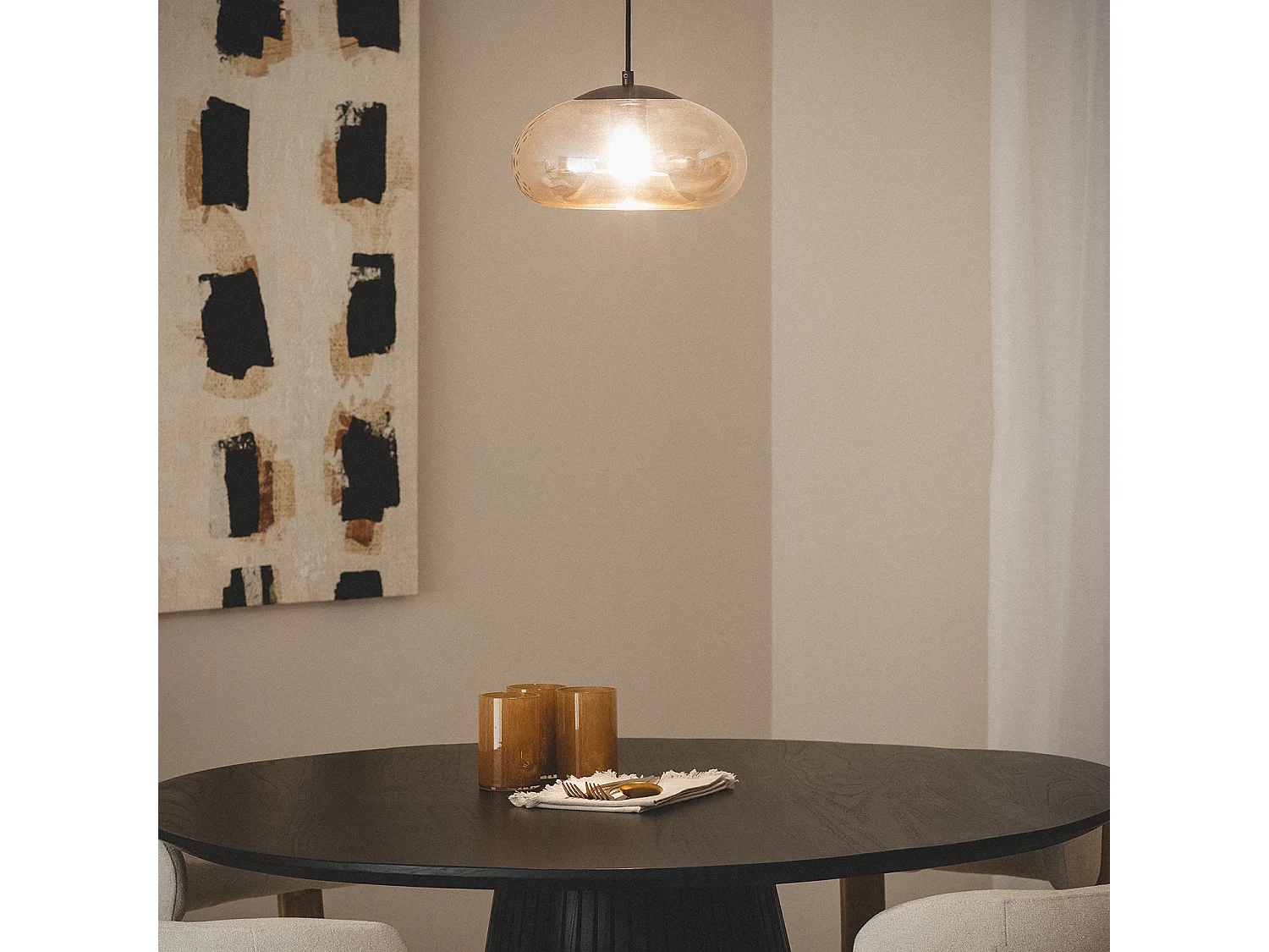 Suspension Verre Amina Ambre