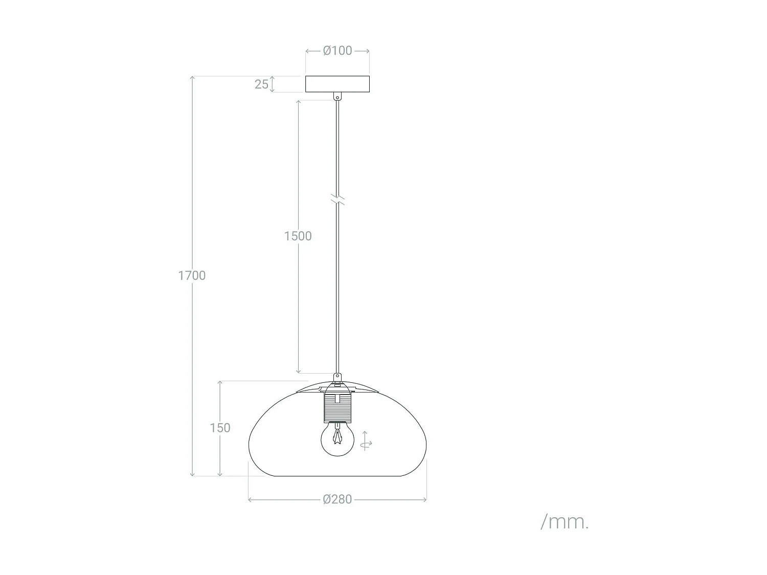Suspension Verre Amina Ambre