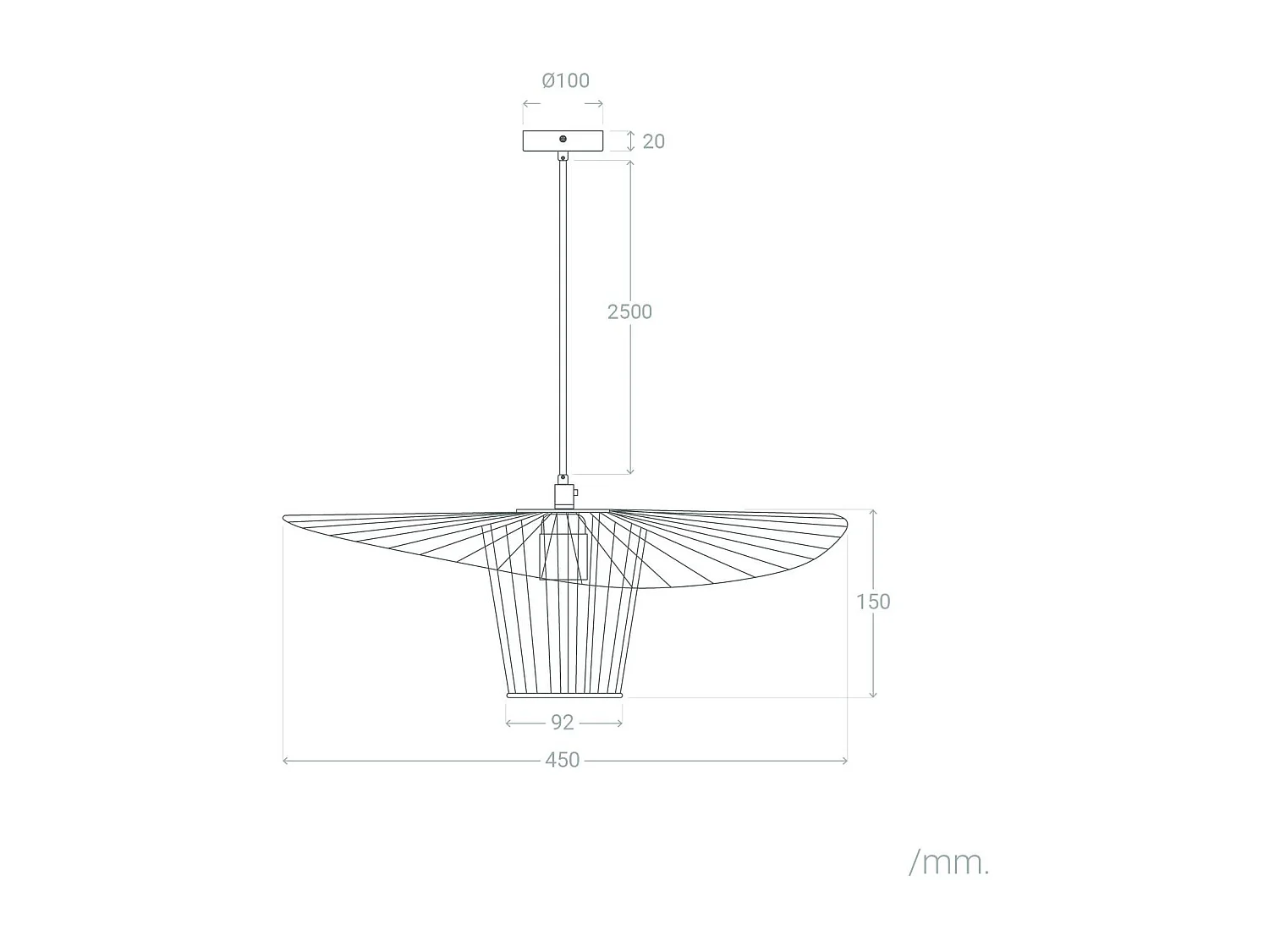 Suspension Métal Vrinda Doré