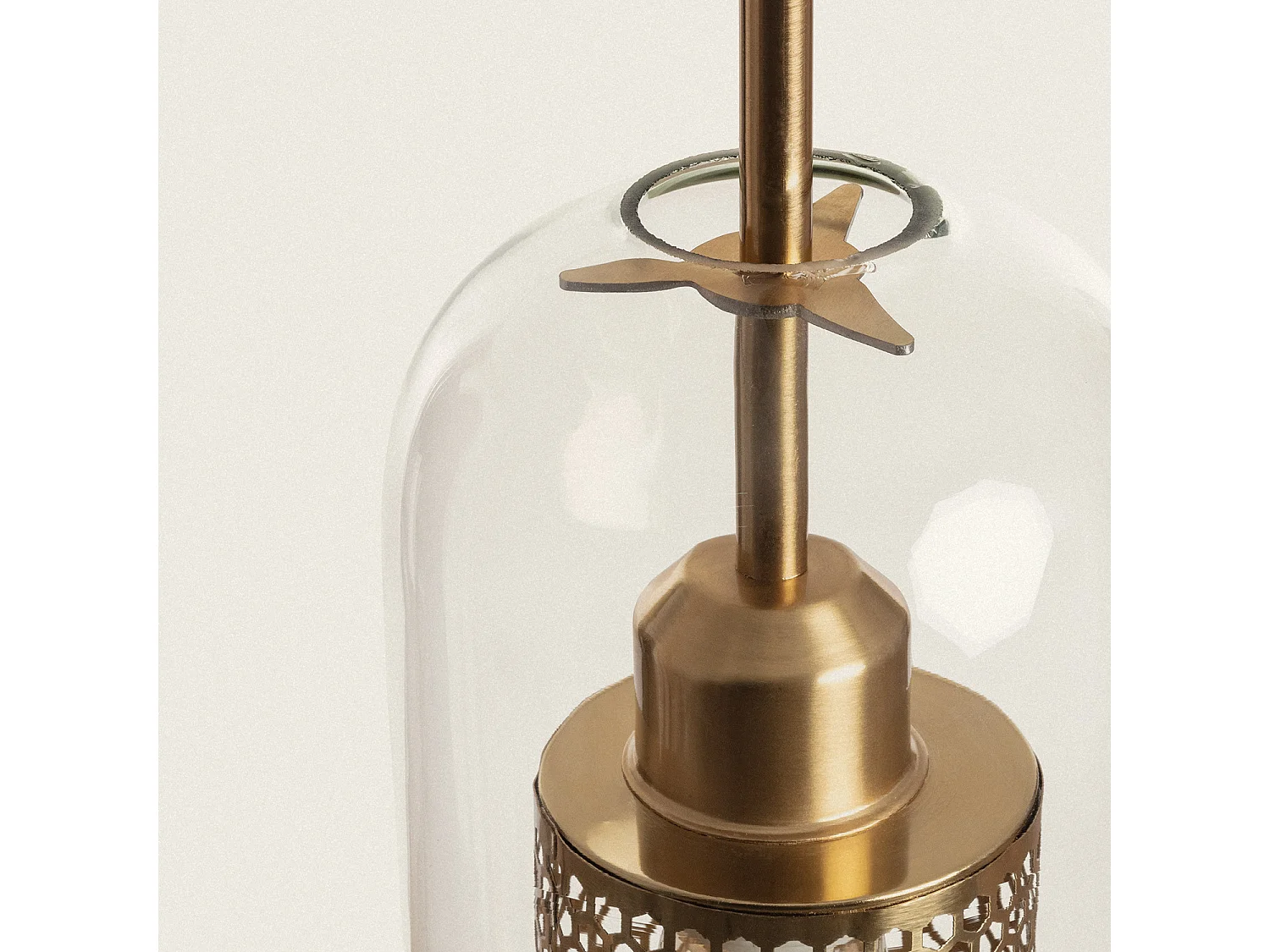 Lámpara Colgante Metal y Cristal Julieta Lungo Dorado