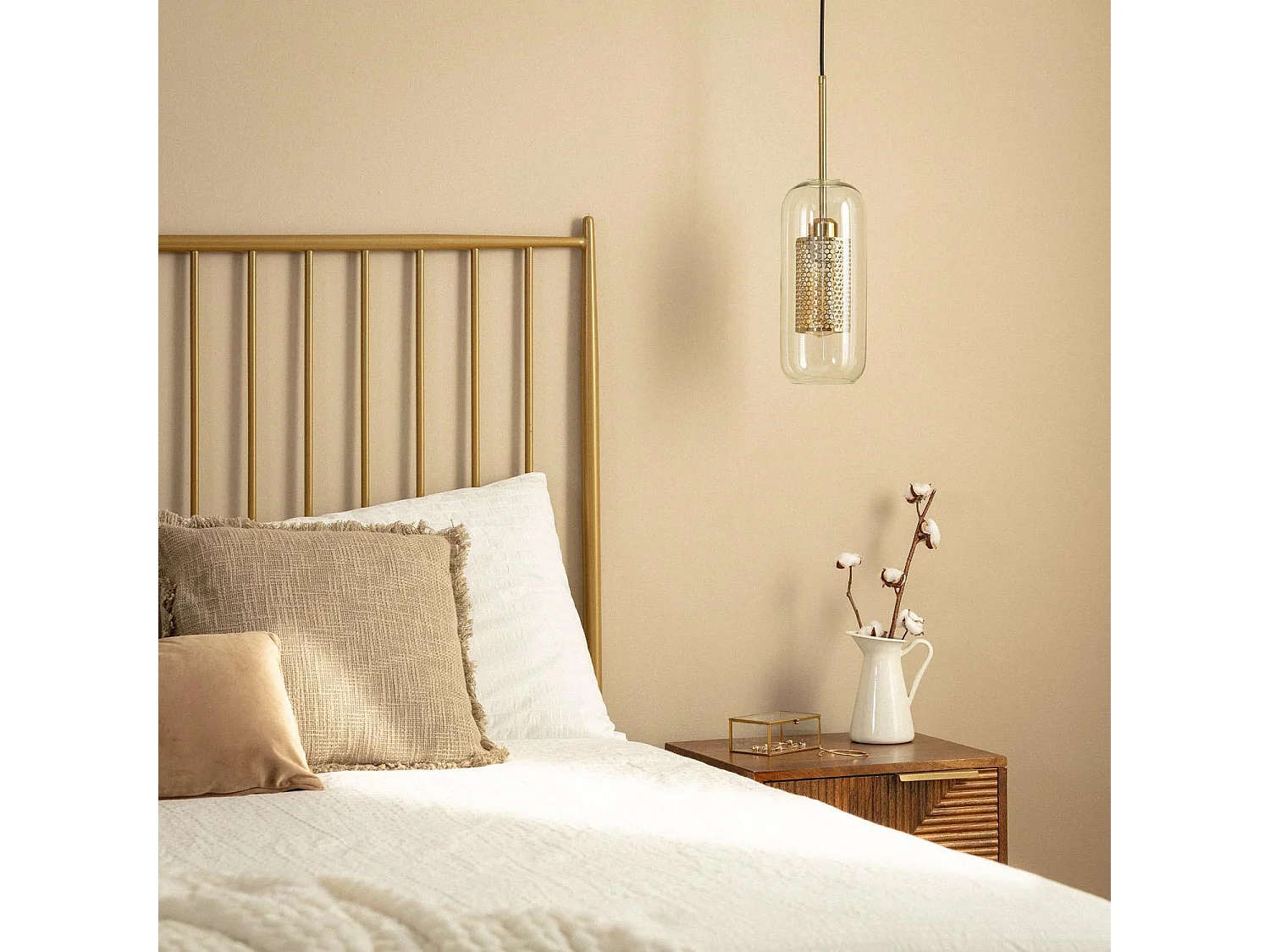 Suspension Métal et Verre Julieta Lungo  Doré