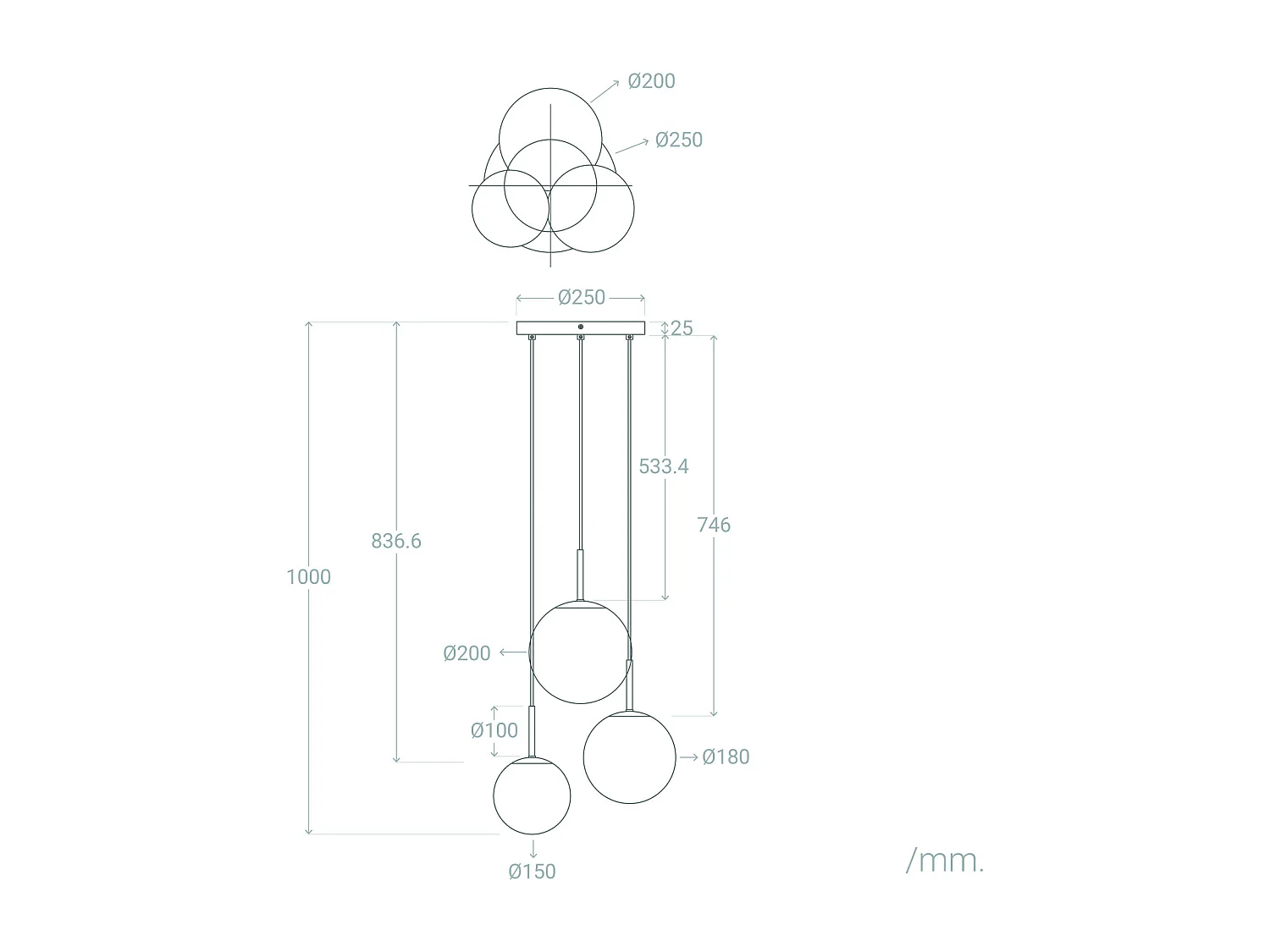 Lámpara Colgante Metal y Cristal Pardo Dorado