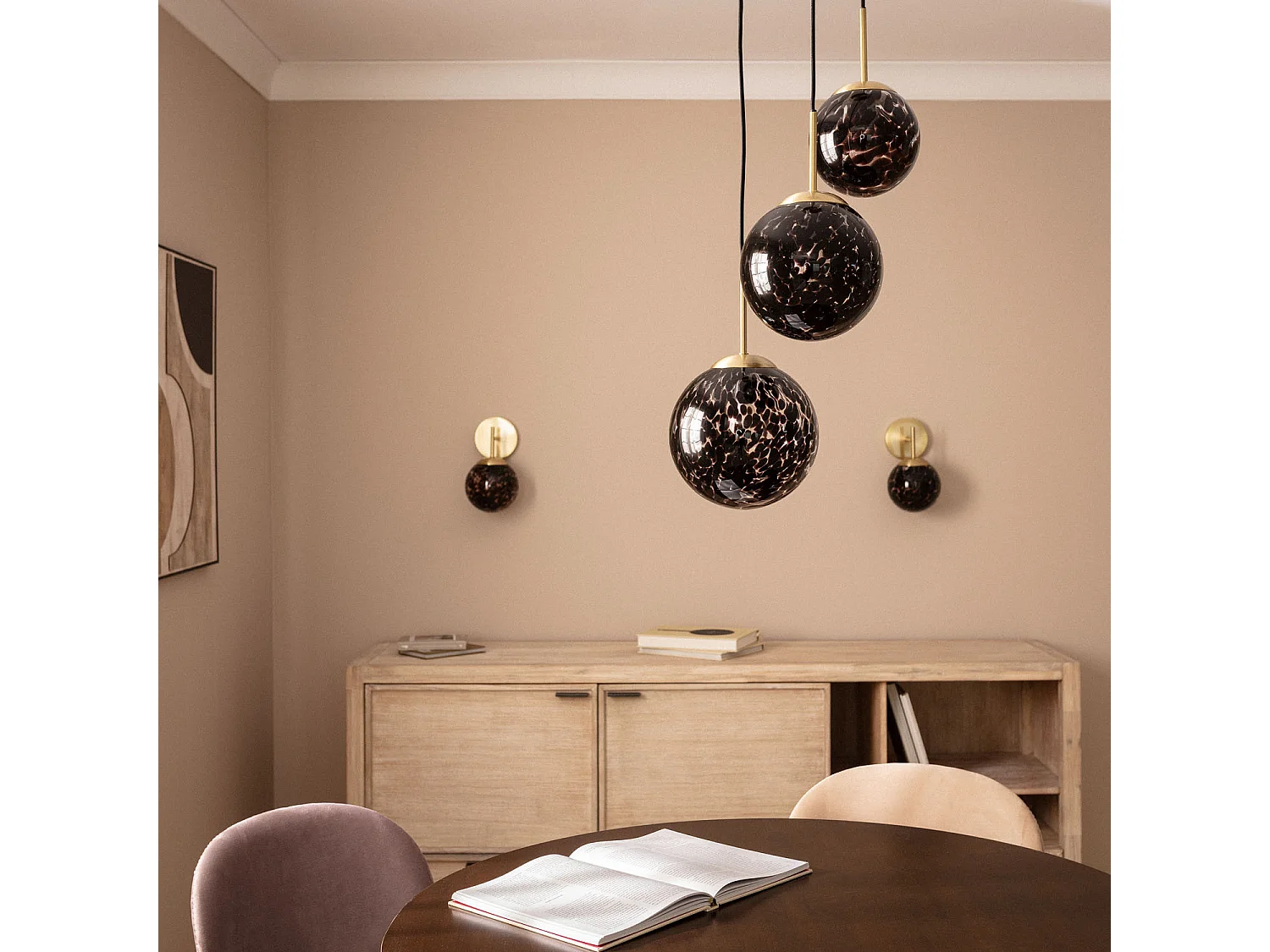 Suspension Métal et Verre Pardo Doré