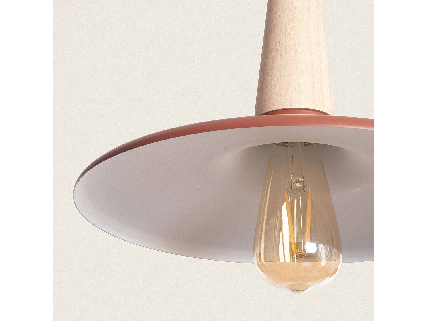 Suspension en Métal et Bois Bekasi Terre cuite