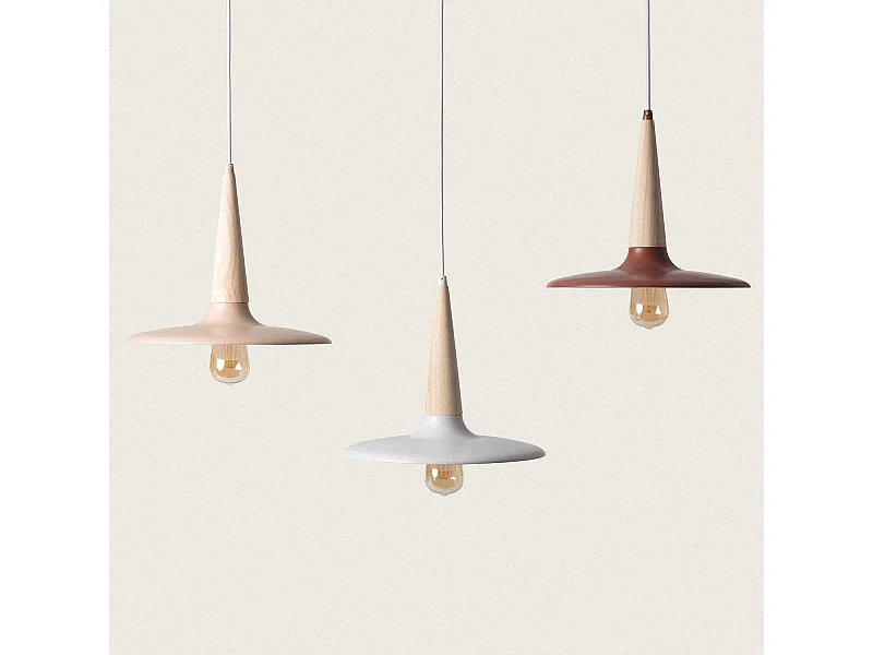 Suspension en Métal et Bois Bekasi Terre cuite