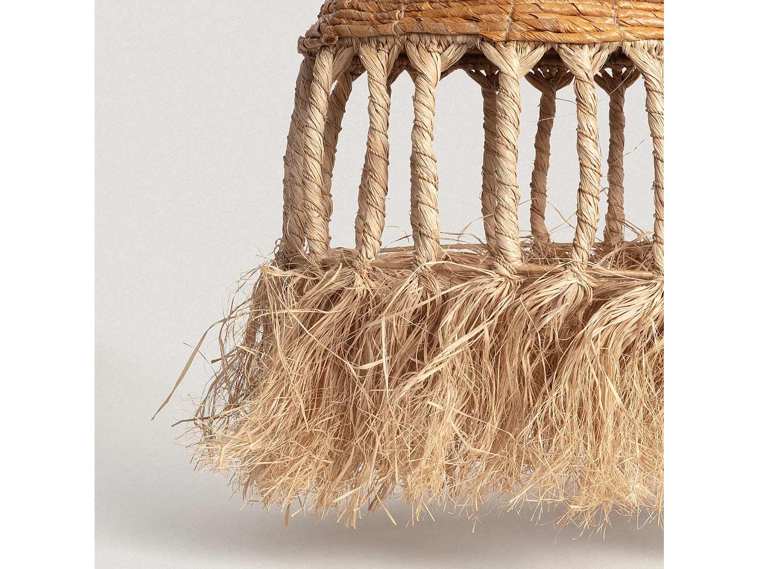 Paralume Lampada Sospensione Rattan e Ramia Sibu ILUZZIA Naturale