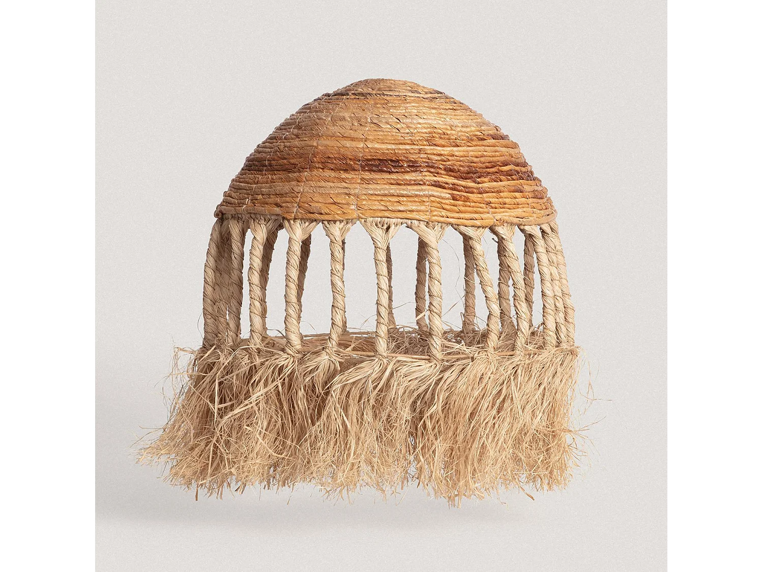 Paralume Lampada Sospensione Rattan e Ramia Sibu ILUZZIA Naturale