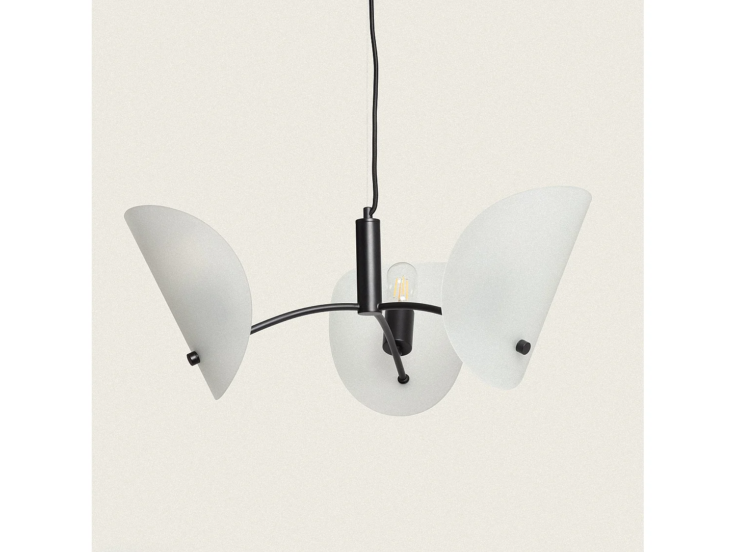 Lampada a Sospensione Metallo e Vetro Genaro Bianco