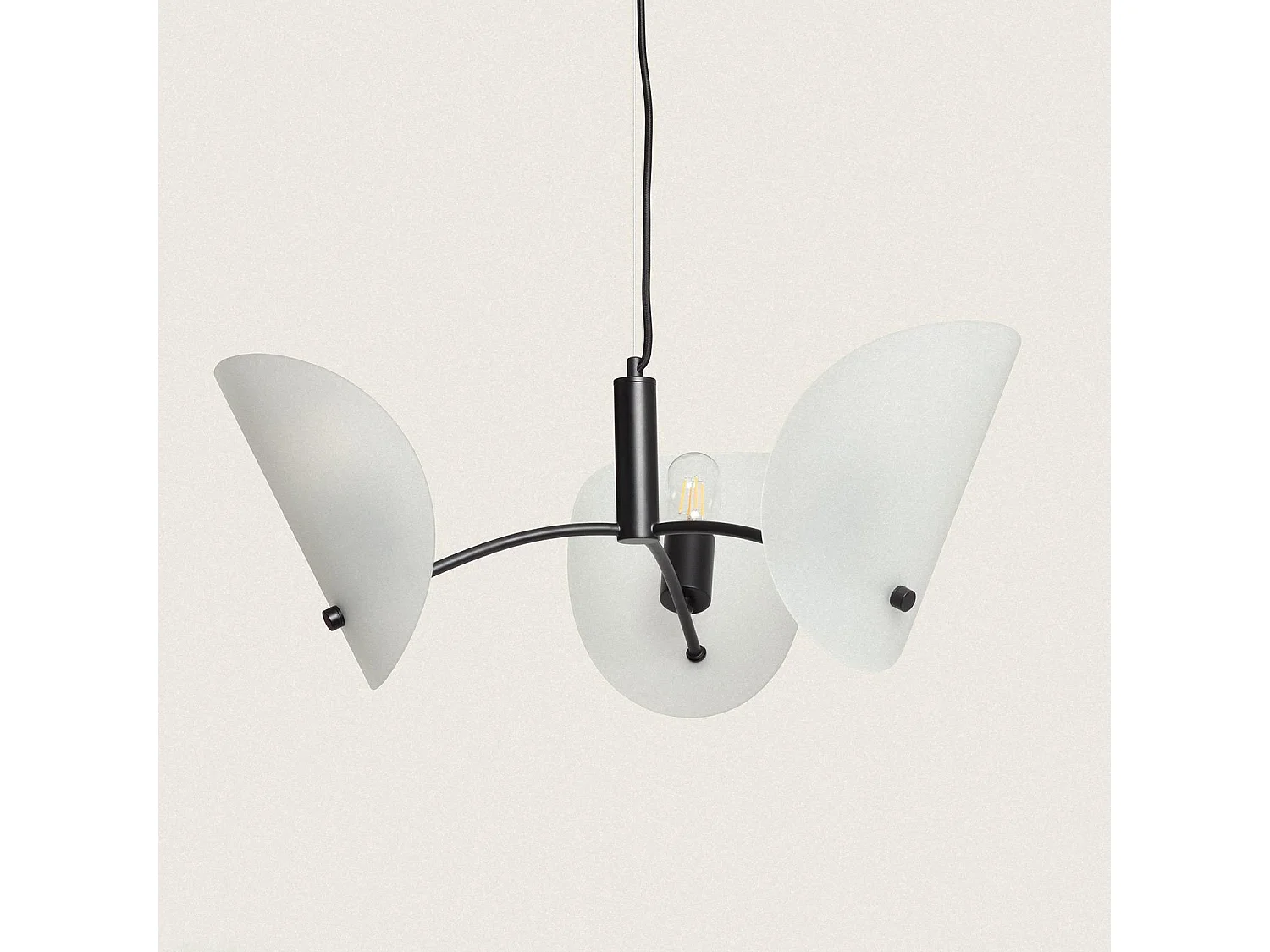 Lampada a Sospensione Metallo e Vetro Genaro Bianco