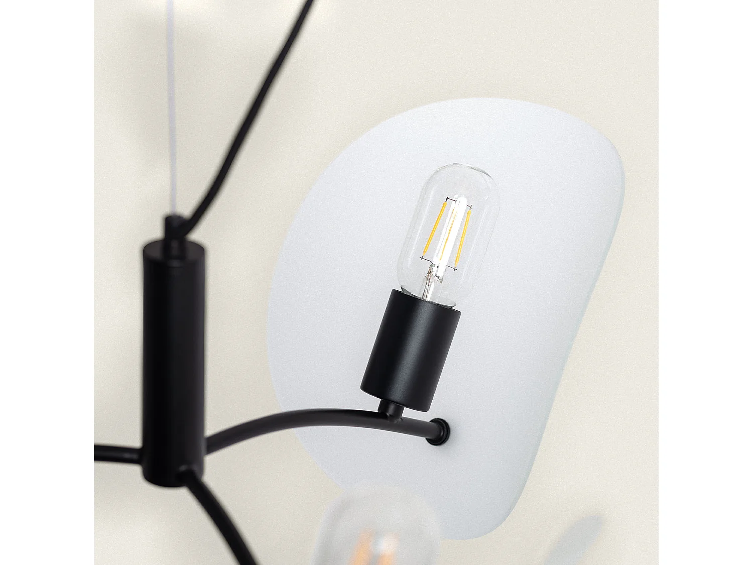 Lampada a Sospensione Metallo e Vetro Genaro Bianco