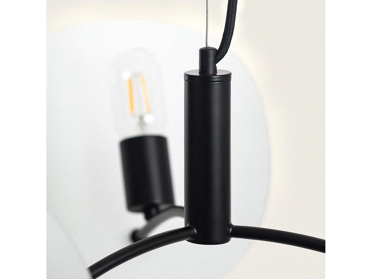 Lampada a Sospensione Metallo e Vetro Genaro Bianco