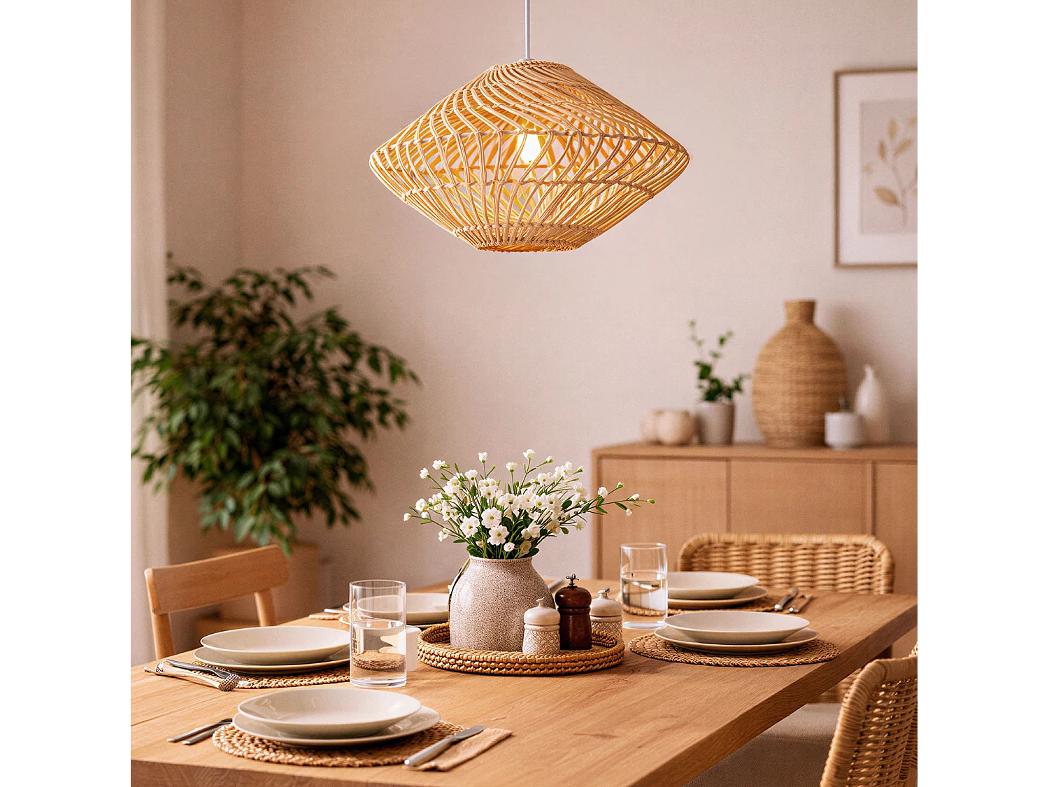 Lámpara Colgante Ratán Towamba Natural