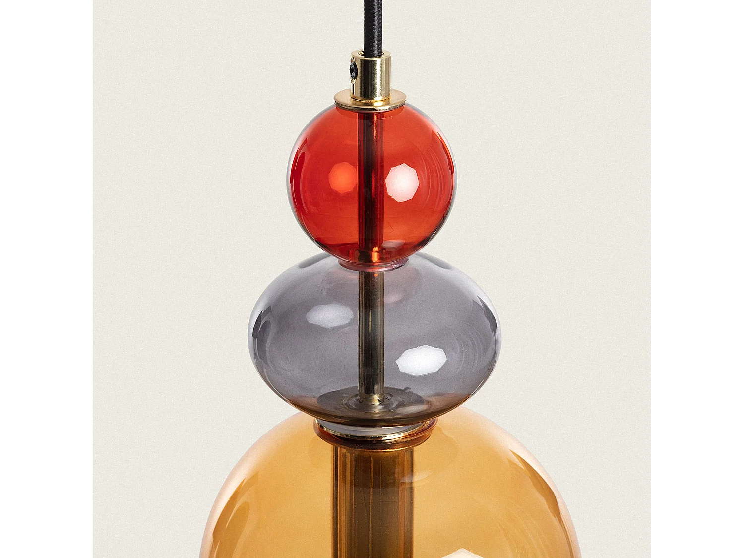 Suspension Métal et Verre Baudelaire  Ambre