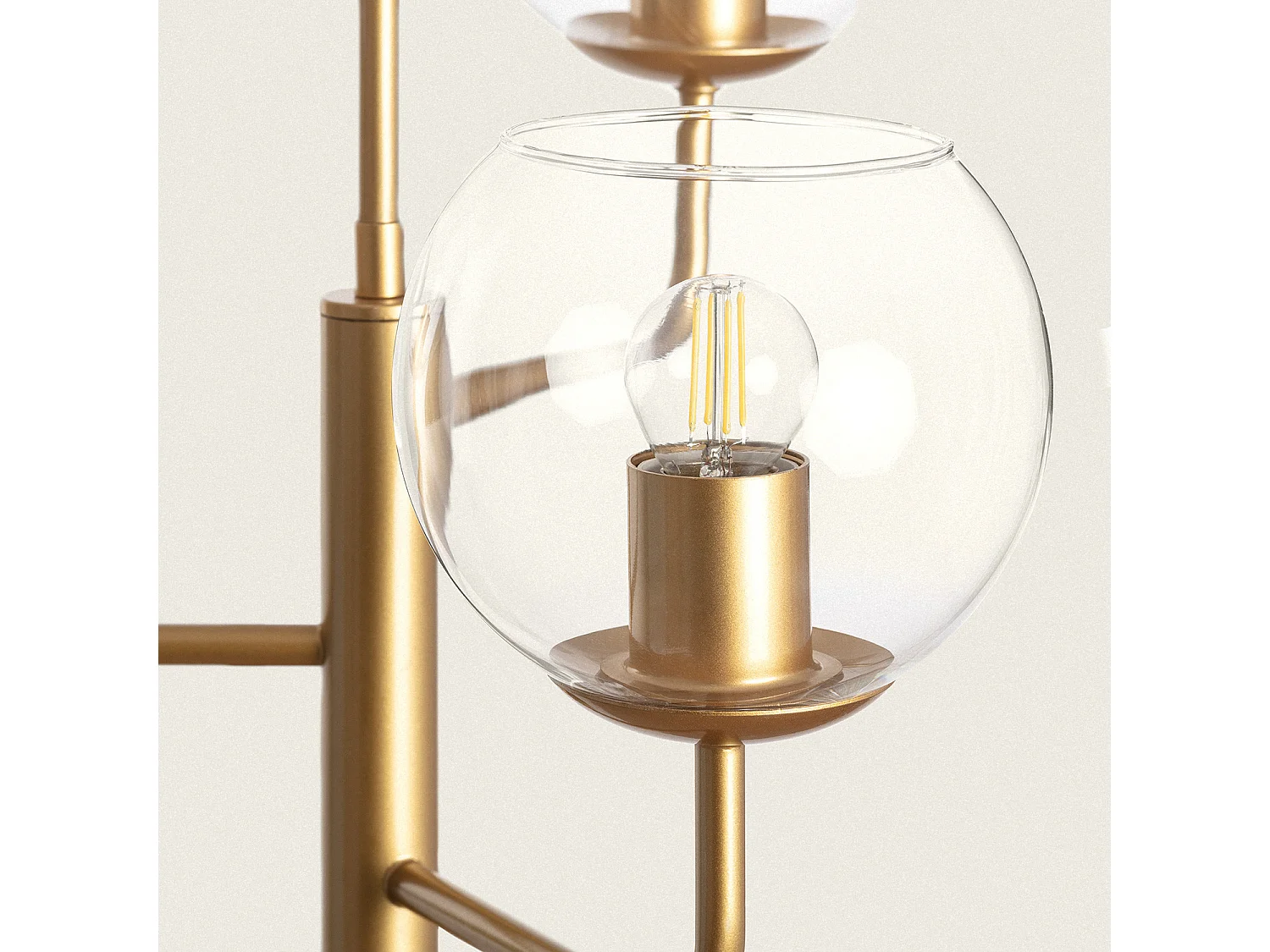 Lámpara Colgante Metal y Cristal Tribubble Dorado