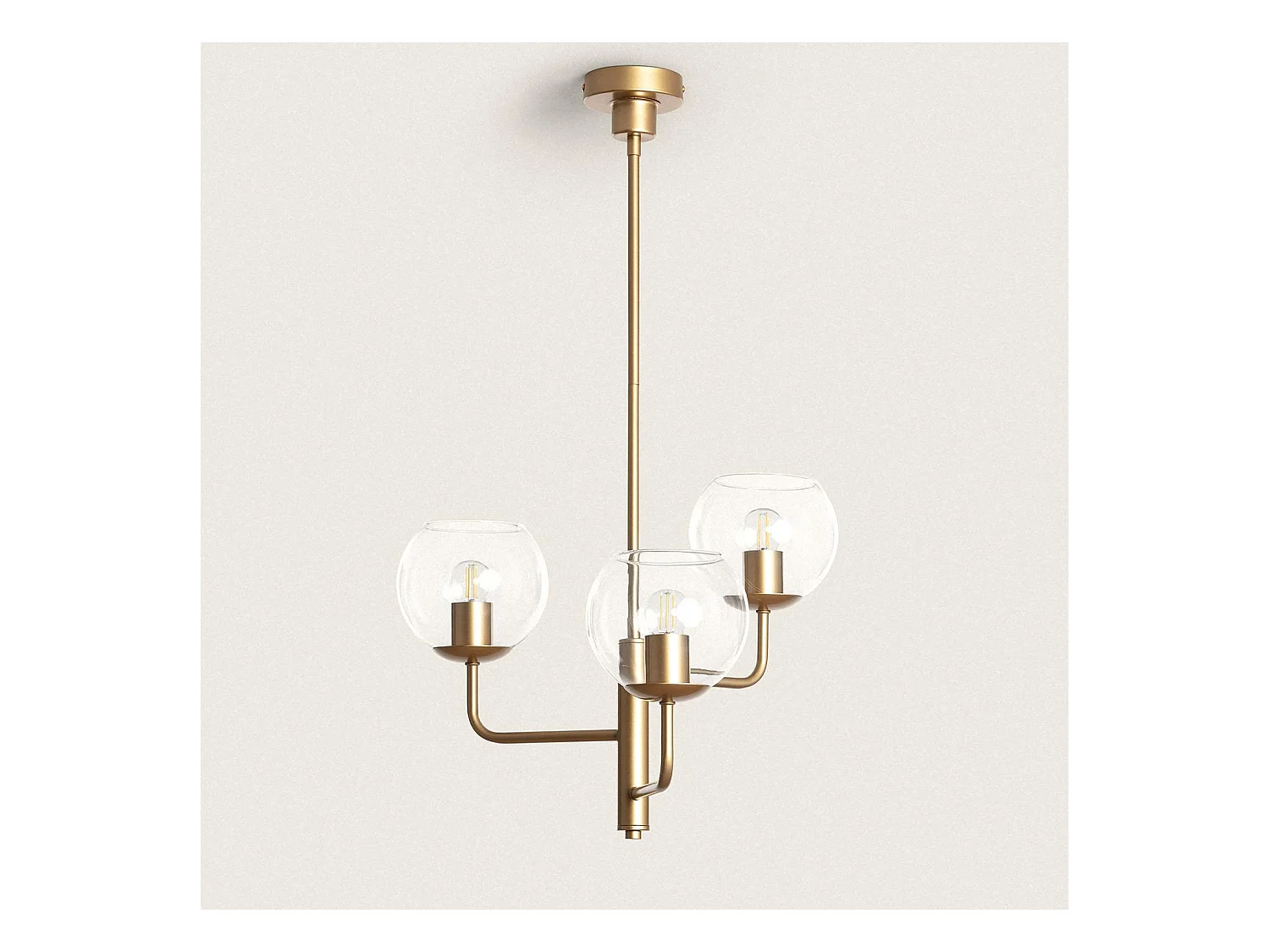 Suspension en métal et verre Tribubble Doré