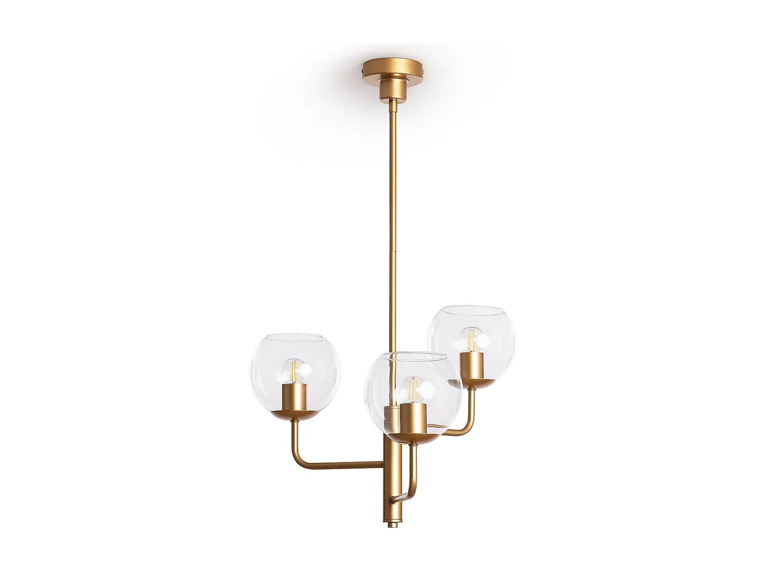Suspension en métal et verre Tribubble Doré