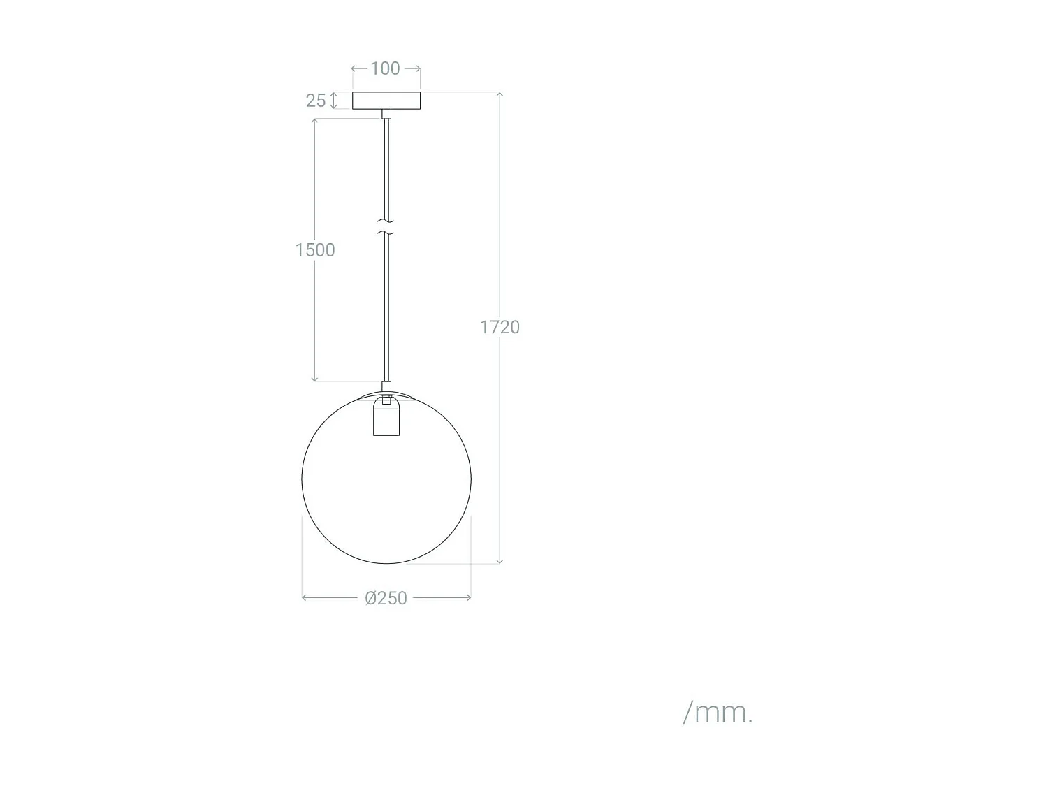 Suspension Métal et Verre Moonlight Clear Transparent