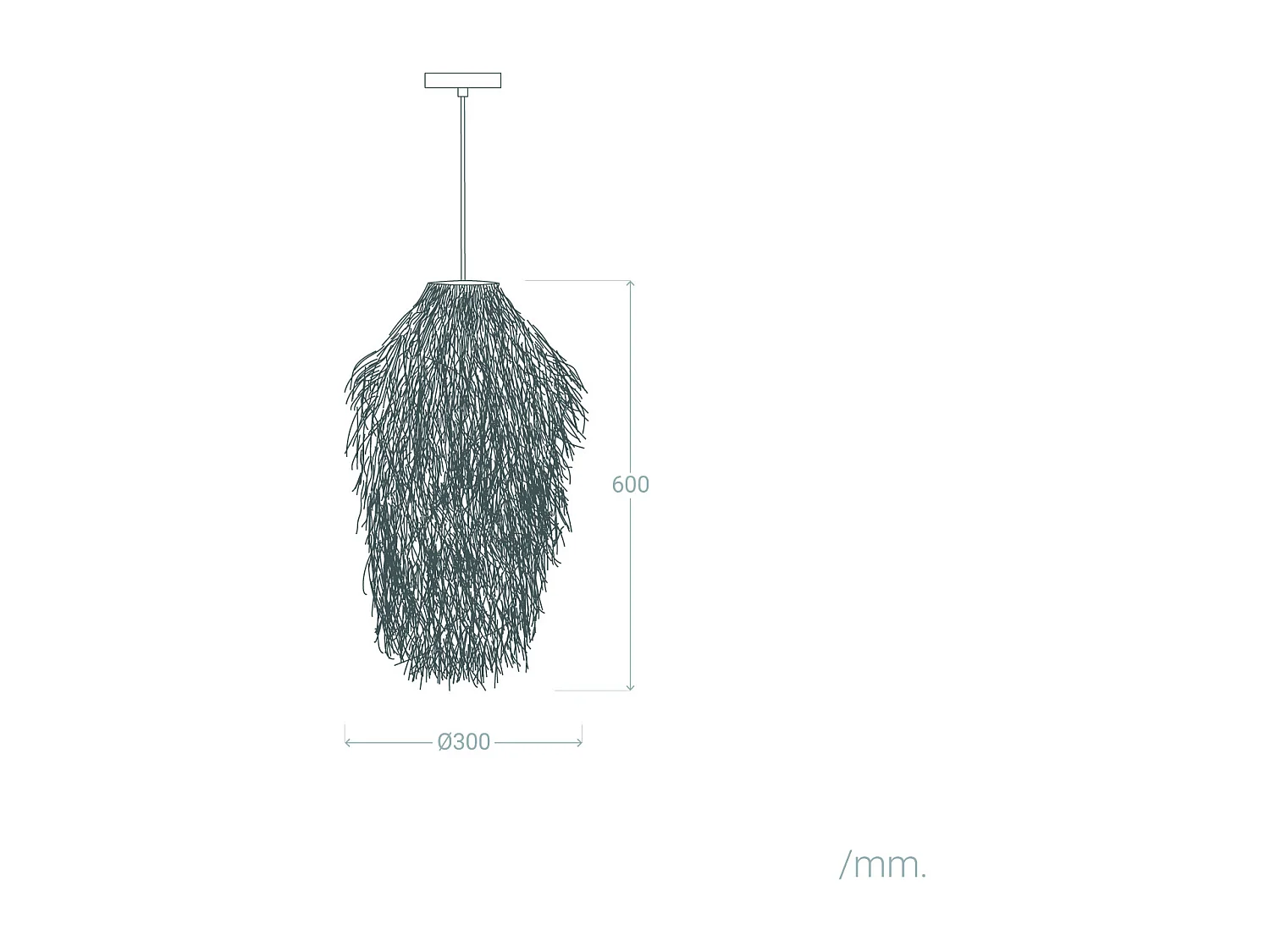 Abat-jour Suspension Fibres Naturelles Ramé Naturel