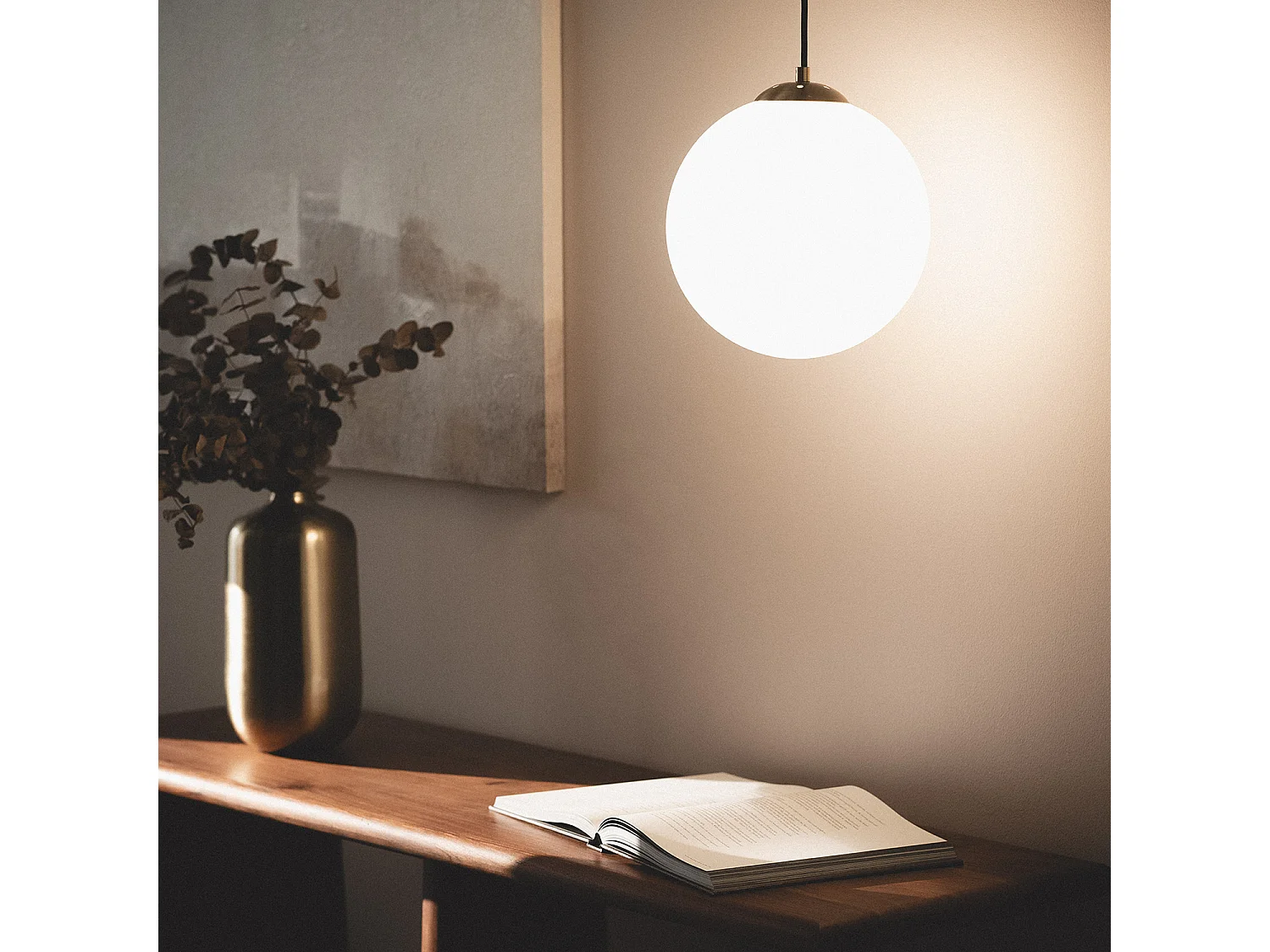 Lampada Sospensione Metallo e Vetro Moonlight Brass Oro