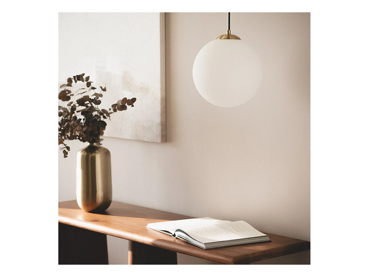 Lampada Sospensione Metallo e Vetro Moonlight Brass Oro