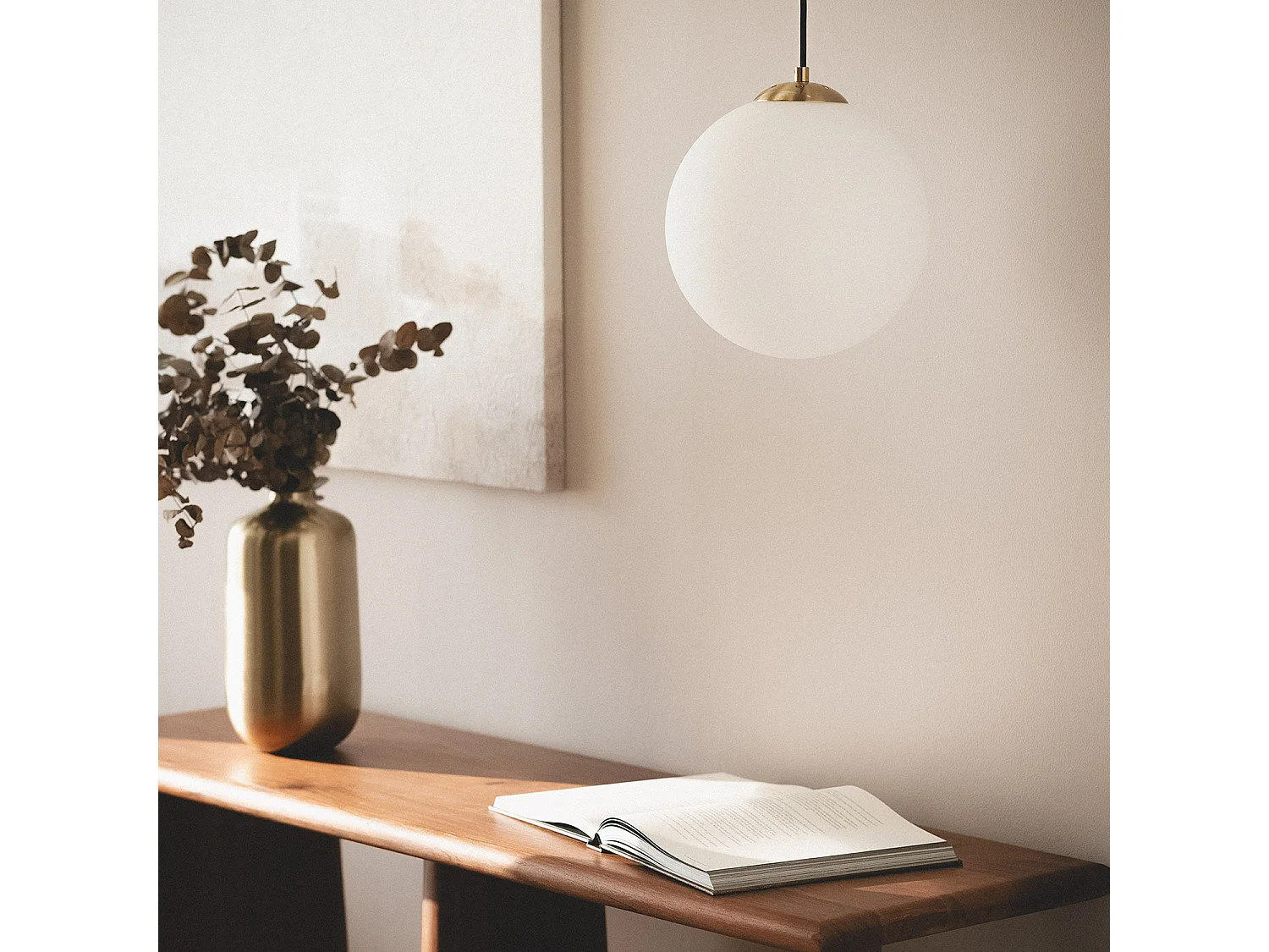 Suspension Métal et Verre Moonlight Brass Doré