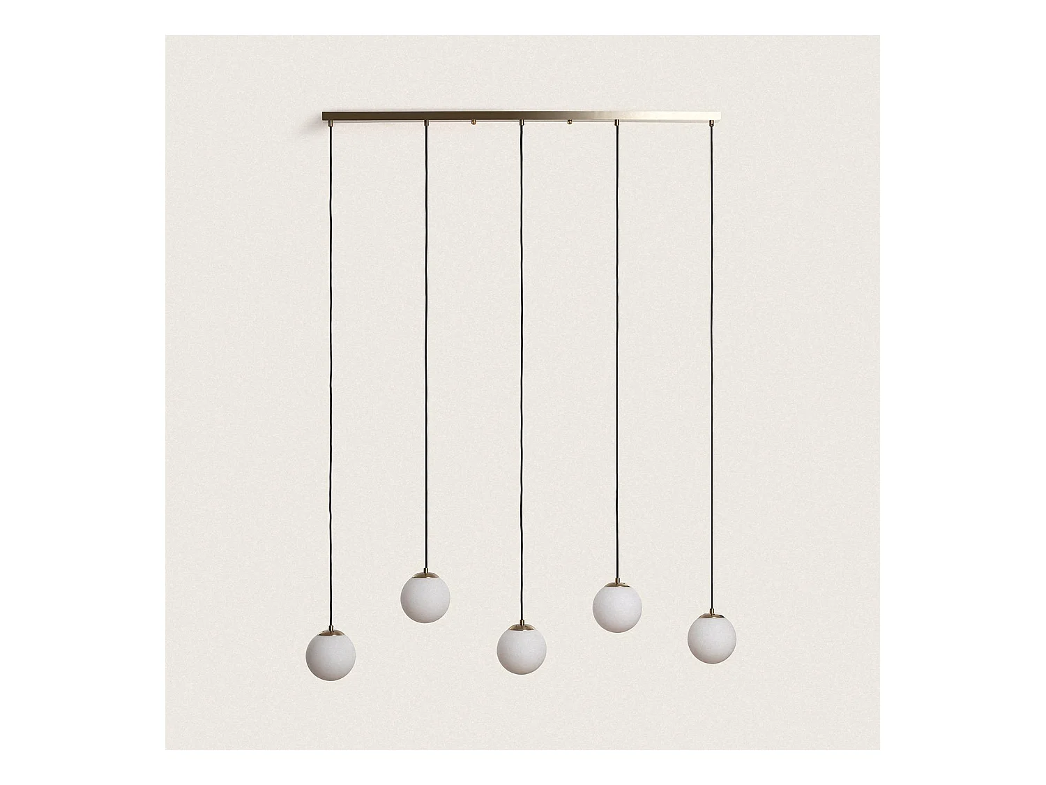 Suspension Métal et Verre Moonlight Brass 5 Spots Doré