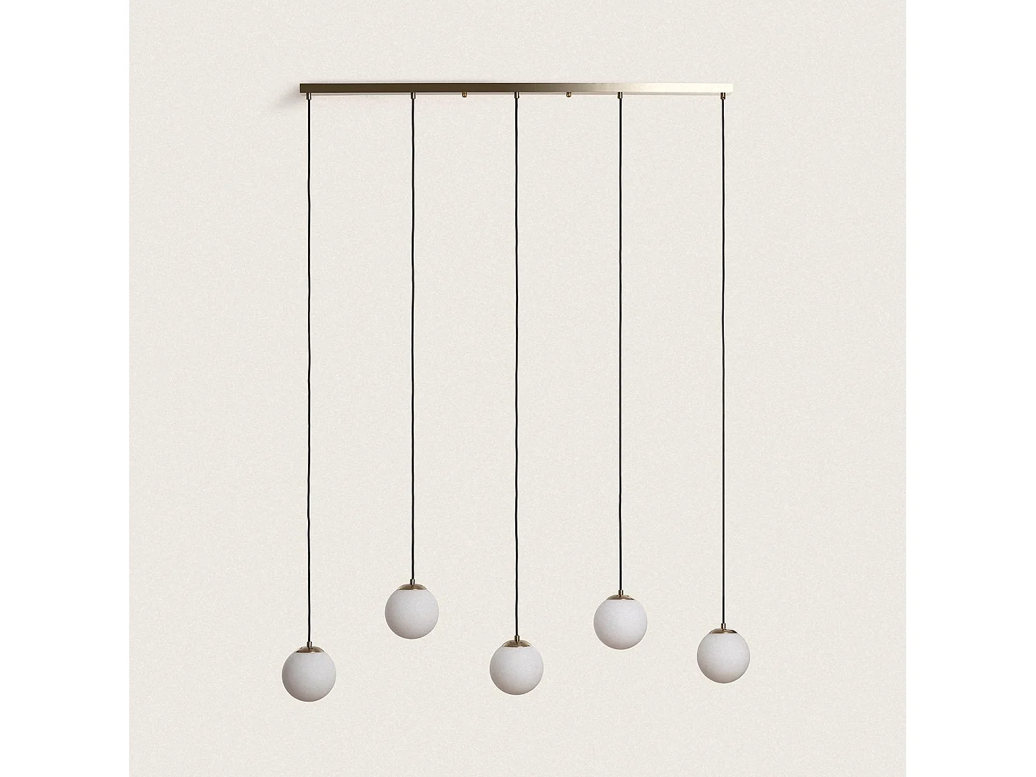 Lámpara Colgante Metal y Cristal Moonlight Brass 5 Focos Dorado