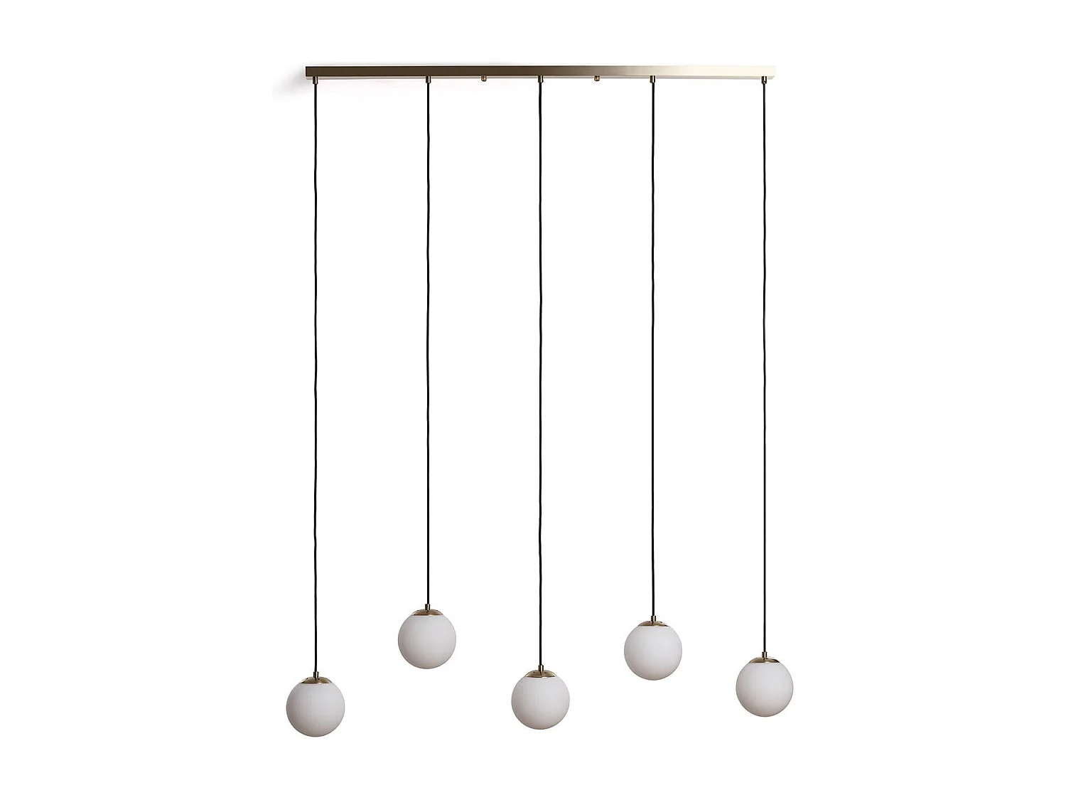 Lámpara Colgante Metal y Cristal Moonlight Brass 5 Focos Dorado