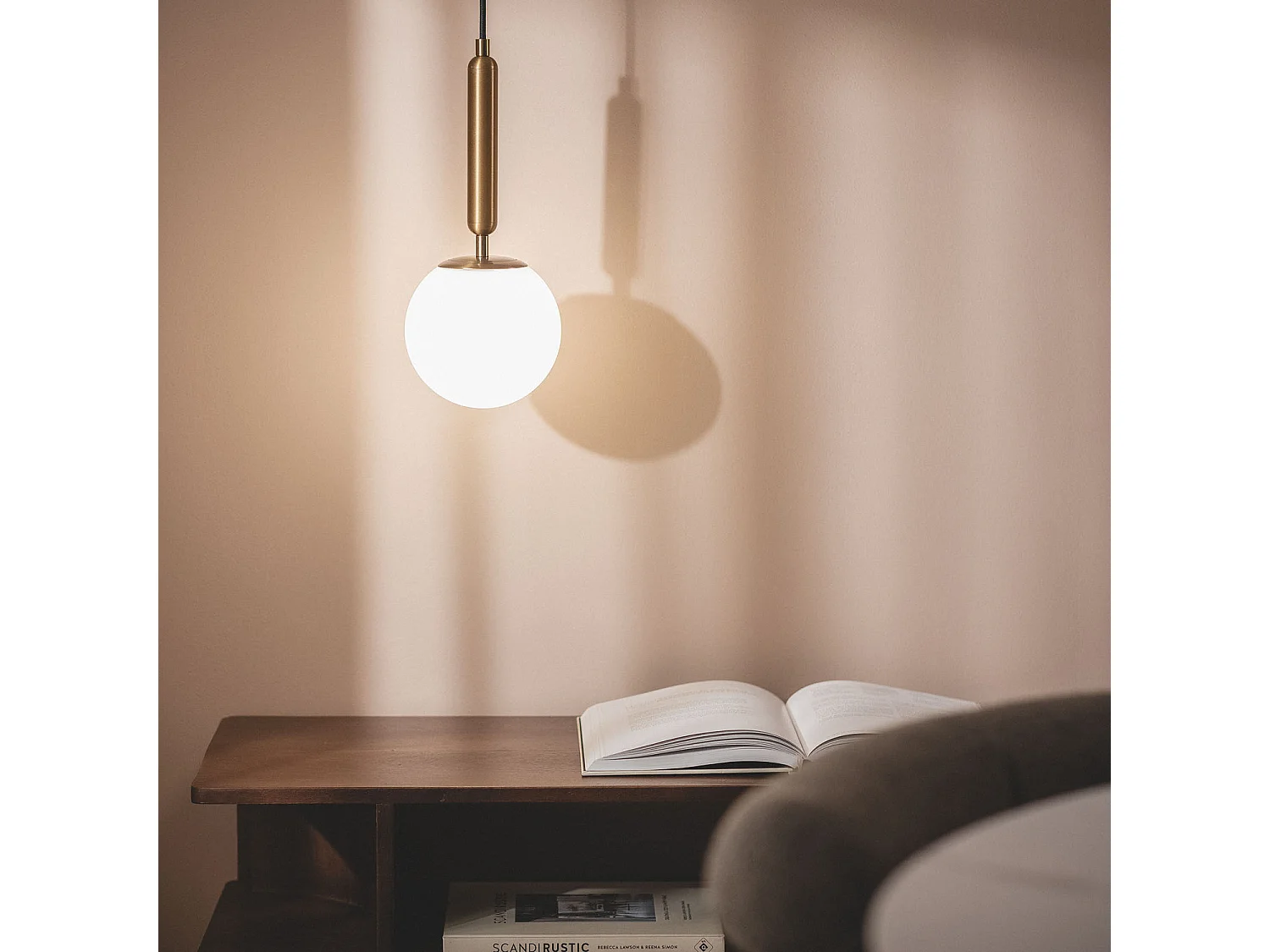 Suspension Métal et Verre Oto Doré