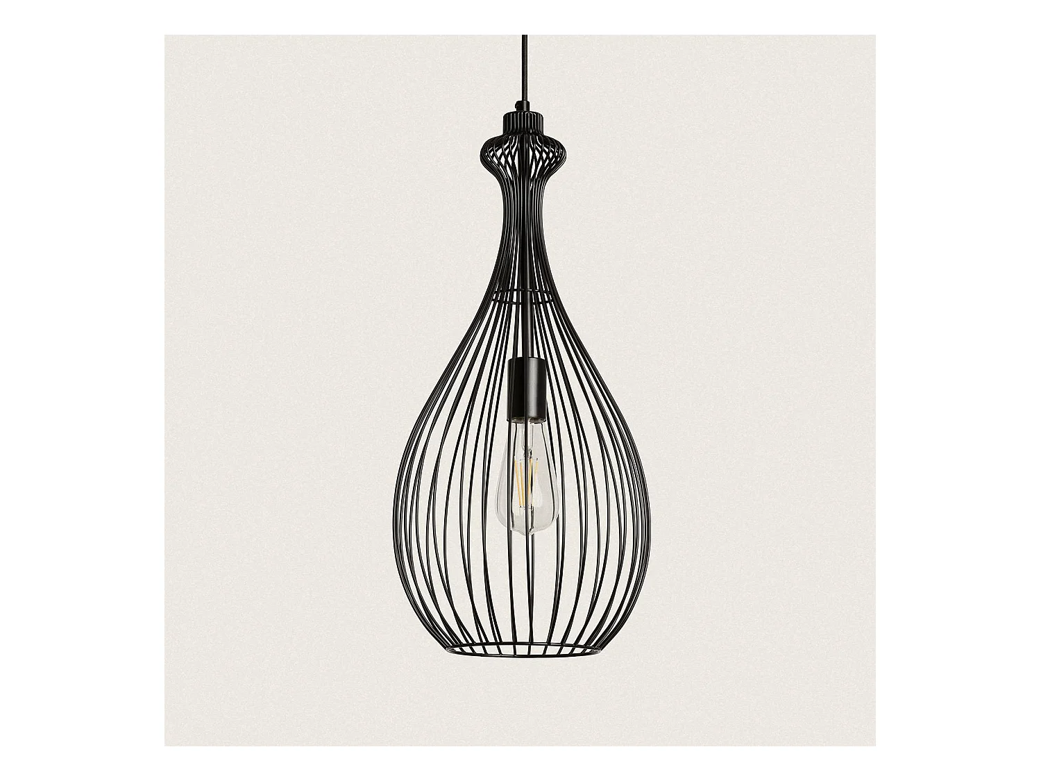 Suspension Métal Penny Noir