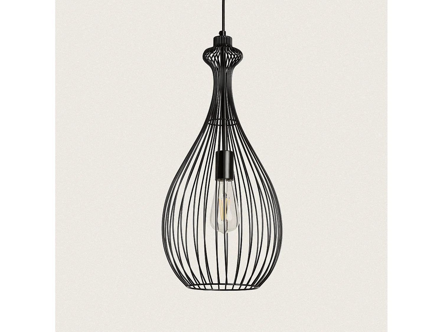 Suspension Métal Penny Noir