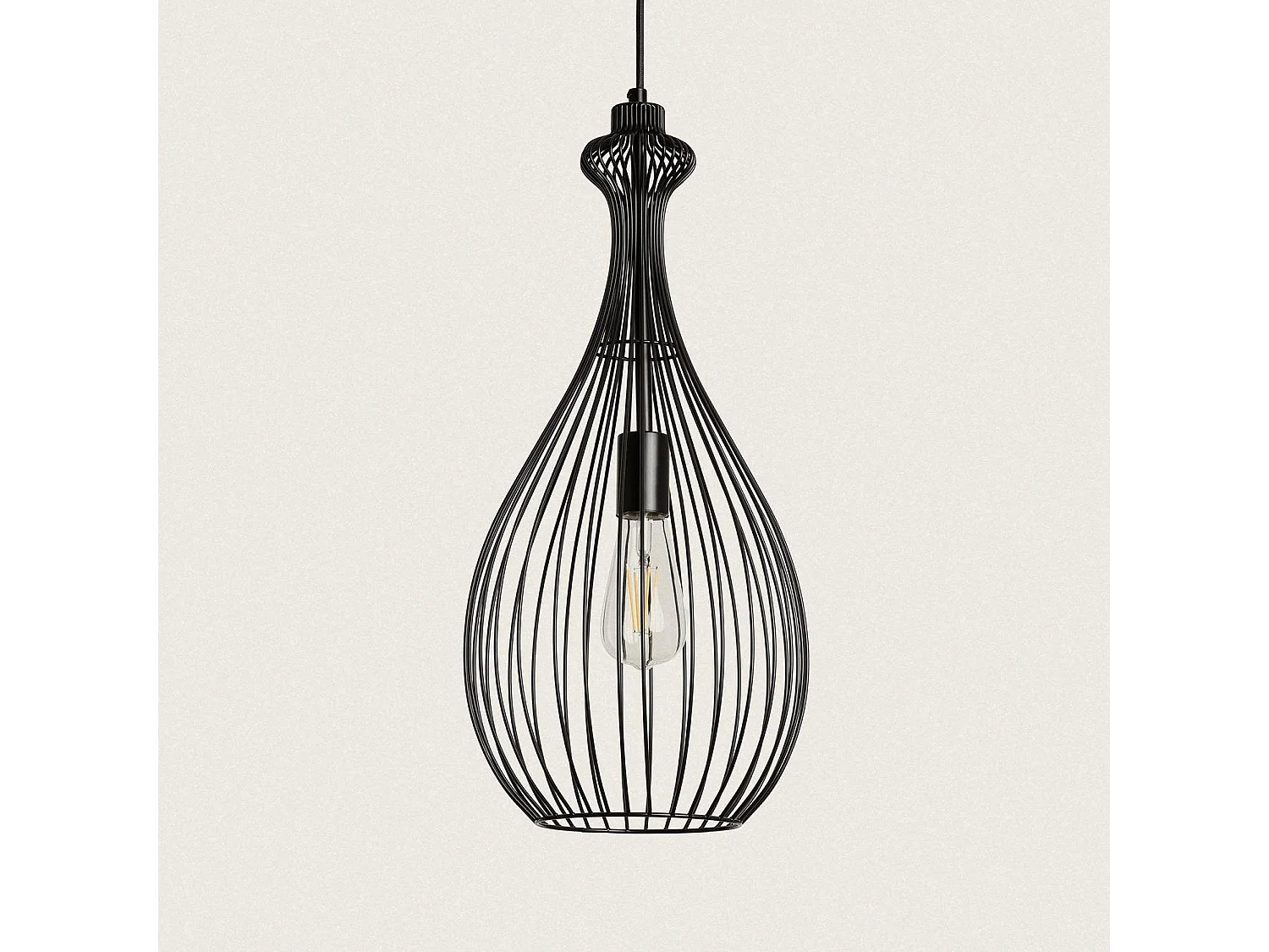 Suspension Métal Penny Noir