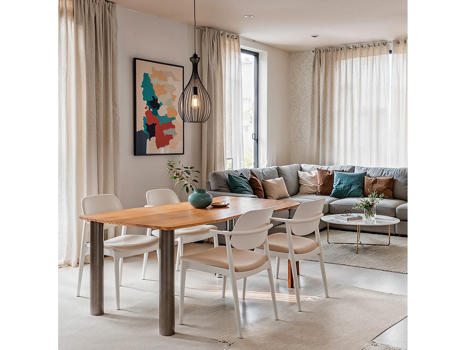 Suspension Métal Penny Noir