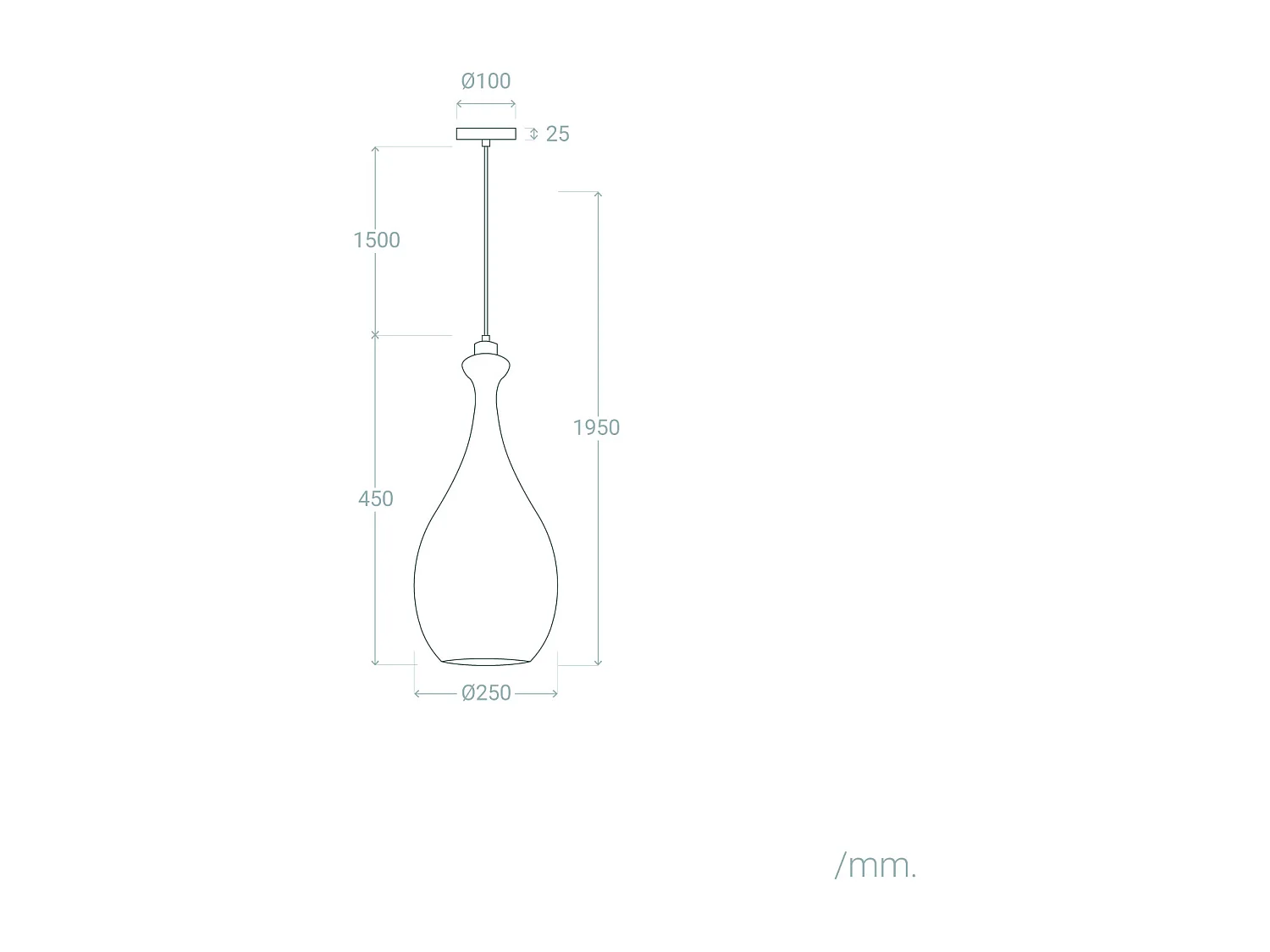 Suspension Métal Penny Noir