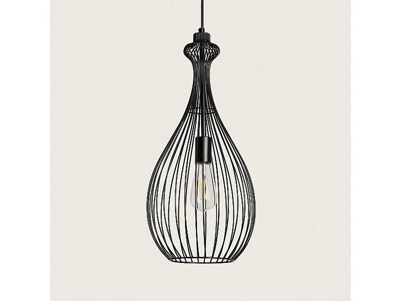 Suspension Métal Penny Noir