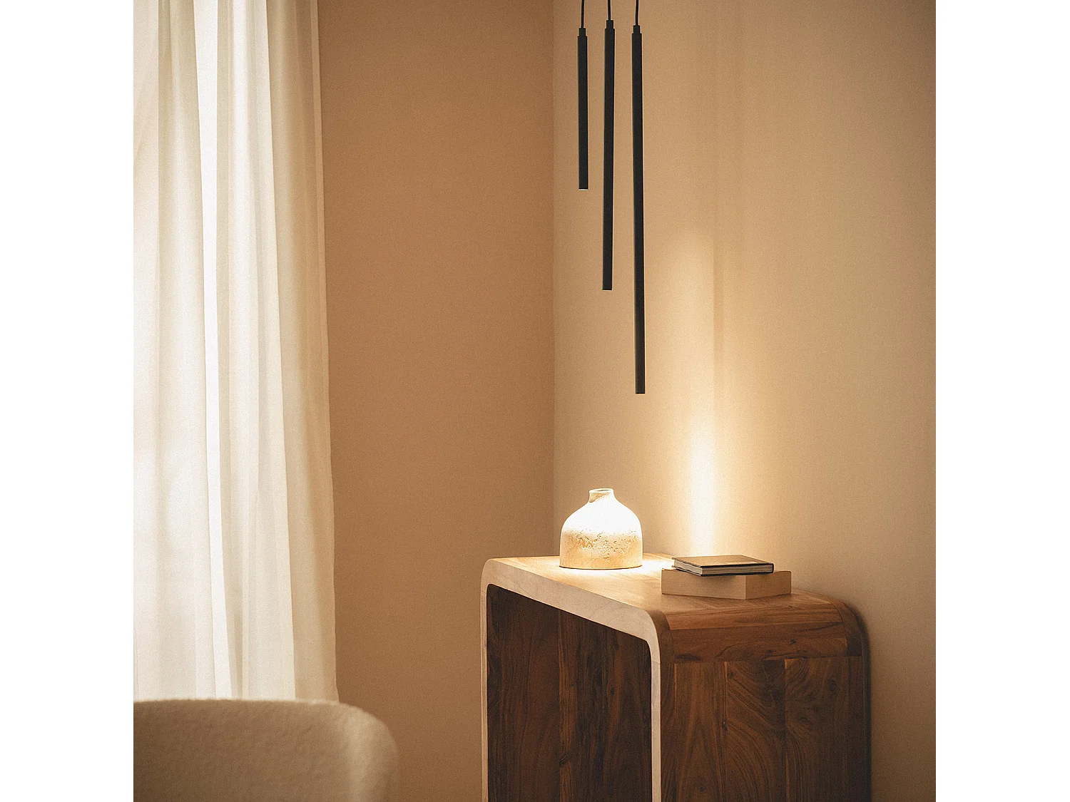 Lámpara Colgante LED 3W Aluminio Evory L Negro