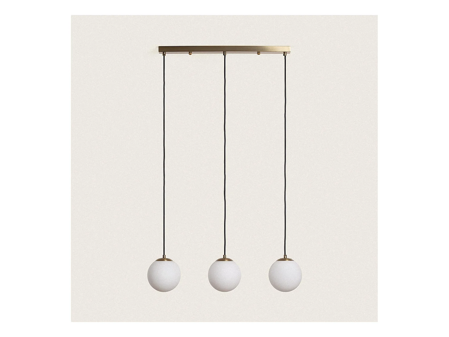 Suspension Métal et Verre Moonlight Brass 3 Spots Doré
