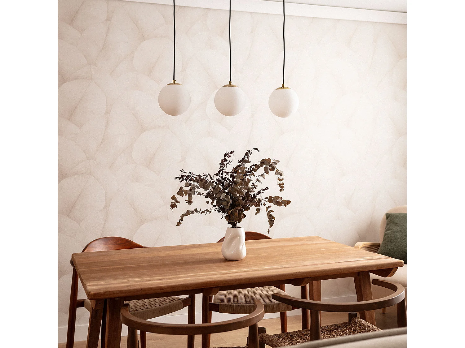 Suspension Métal et Verre Moonlight Brass 3 Spots Doré