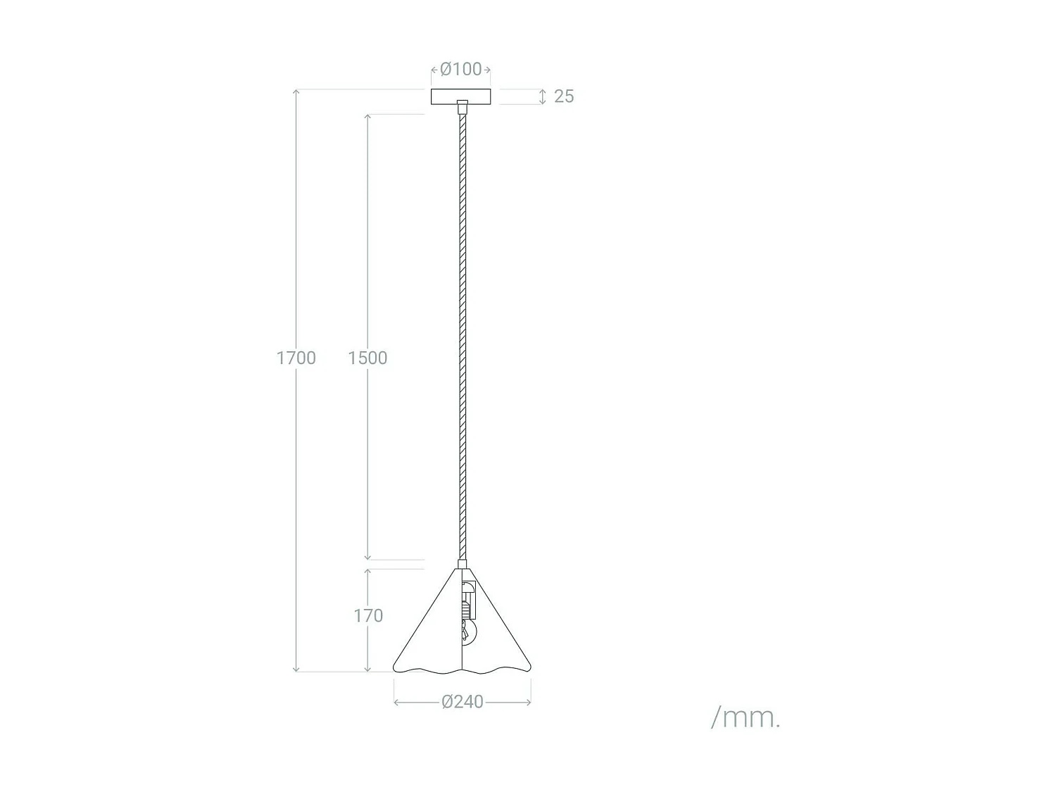 Suspension Métal Blair Doré