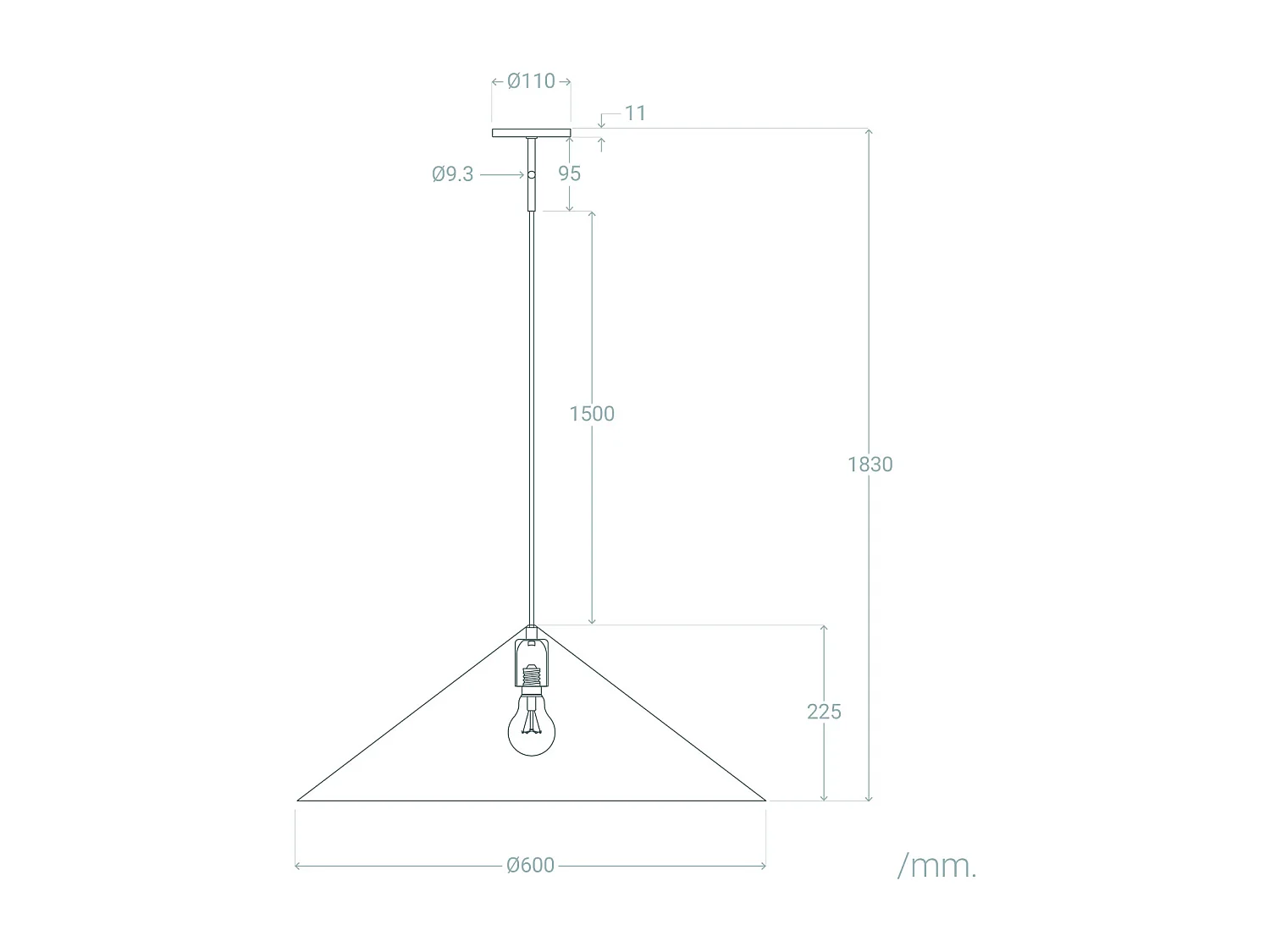 Suspension Aluminium Odyssey Large  Noir