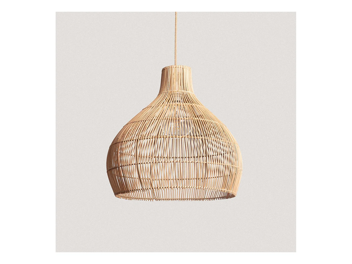 Suspension Rotin Kaikura-M ILUZZIA Textile Naturel