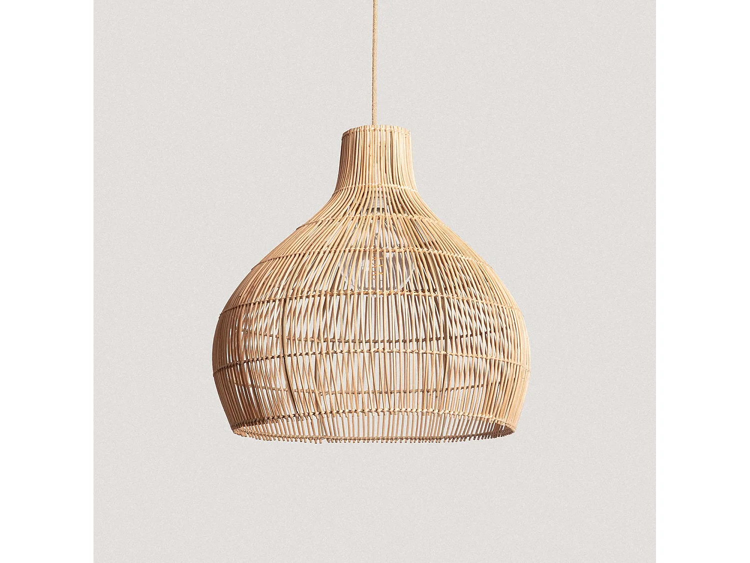 Suspension Rotin Kaikura-M ILUZZIA Textile Naturel
