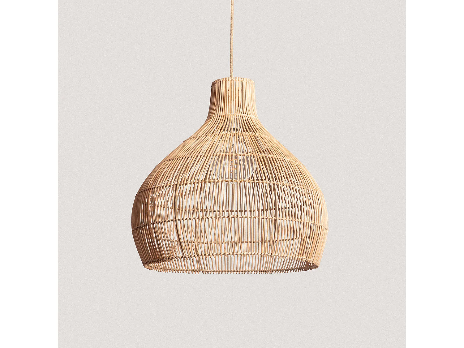 Suspension Rotin Kaikura-M ILUZZIA Textile Naturel