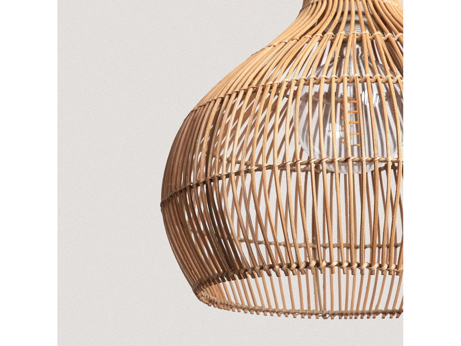 Suspension Rotin Kaikura-M ILUZZIA Textile Naturel