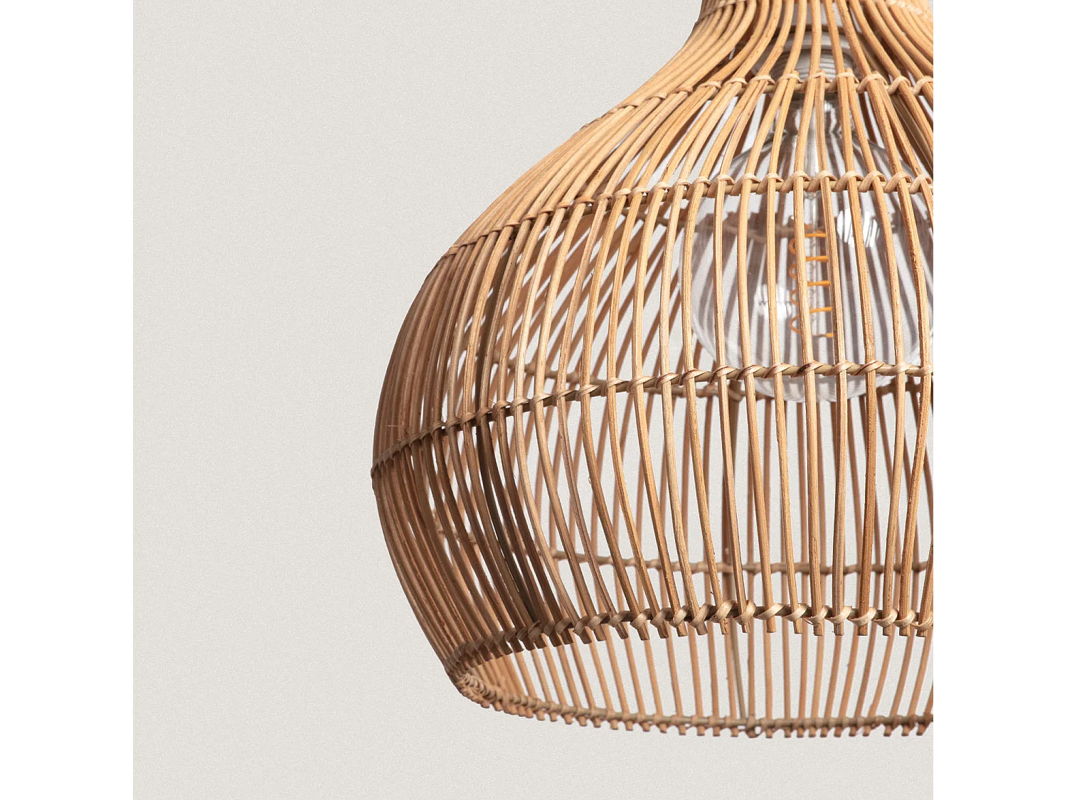 Lampada a Sospensione Rattan Kaikura-M ILUZZIA Tessuto Naturale