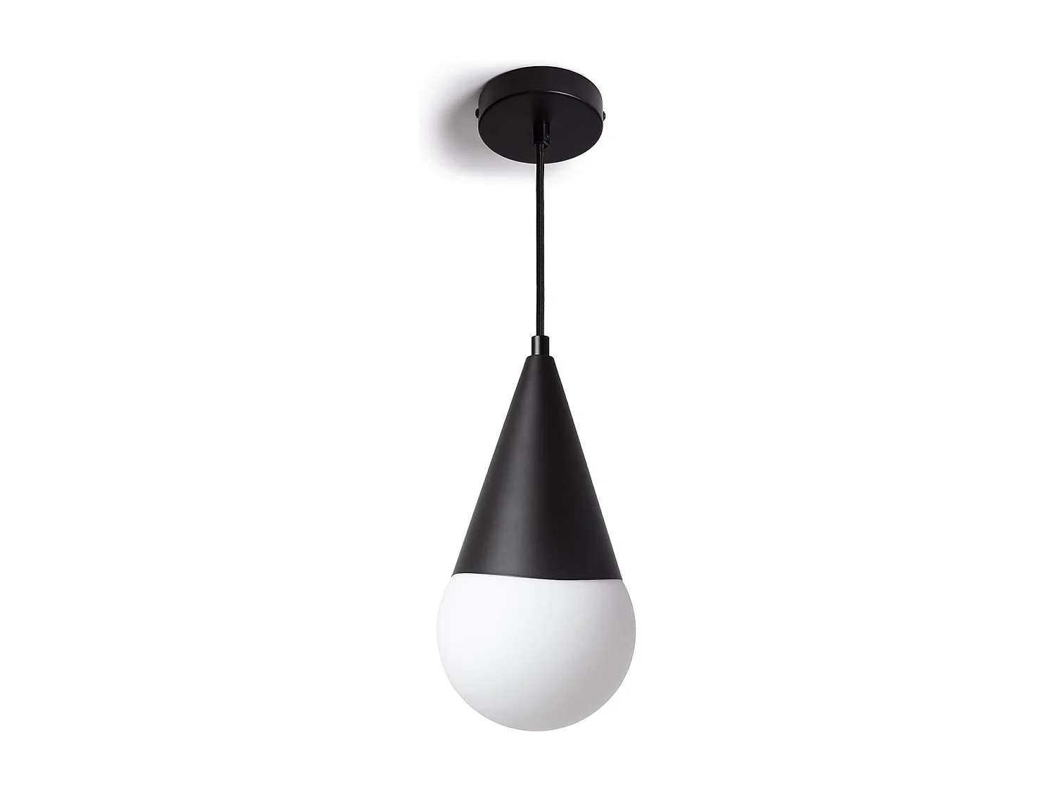 Suspension Métal et Verre Tenul  Noir mat