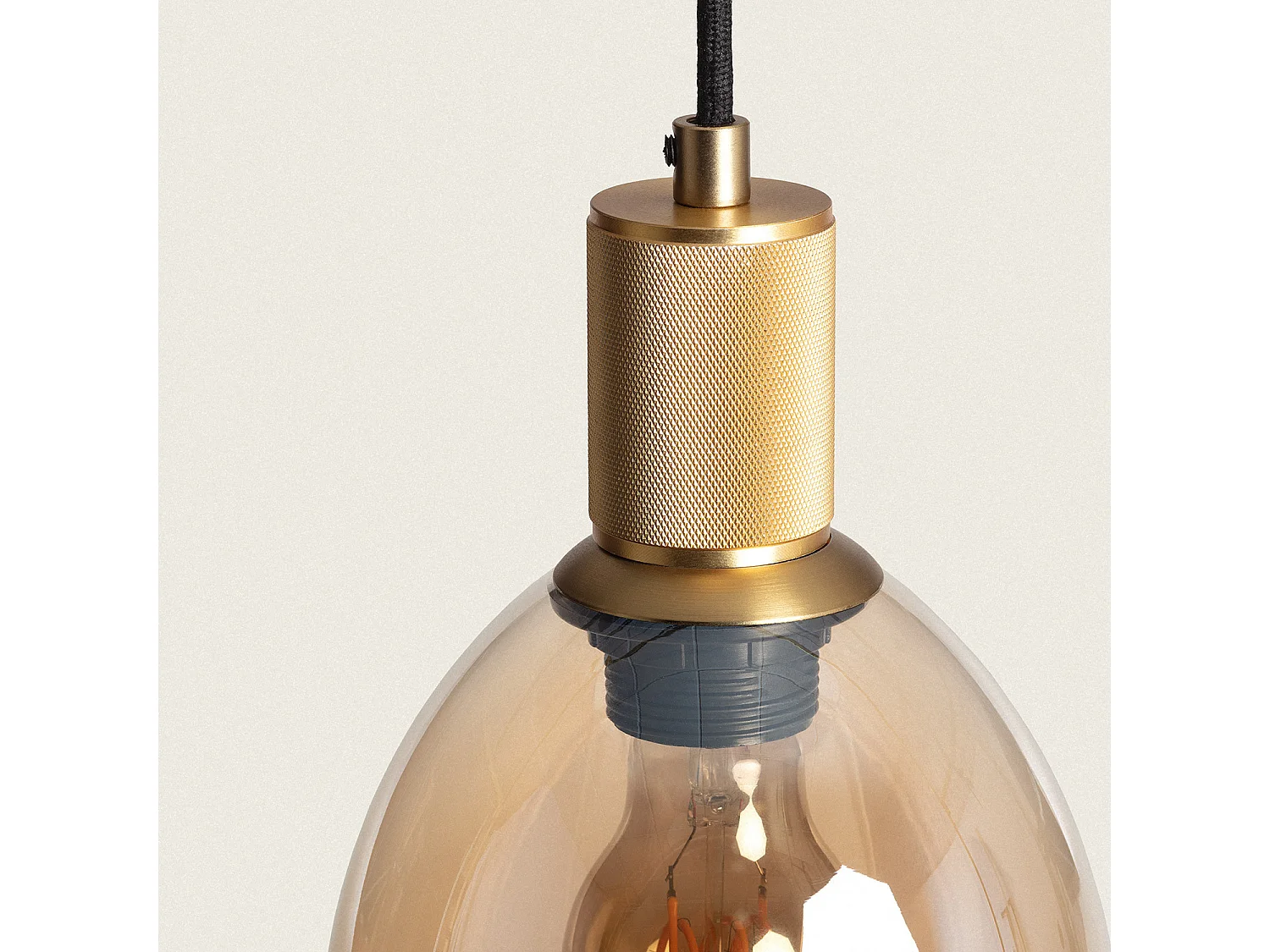 Lámpara Colgante Cristal Tulio Ámbar