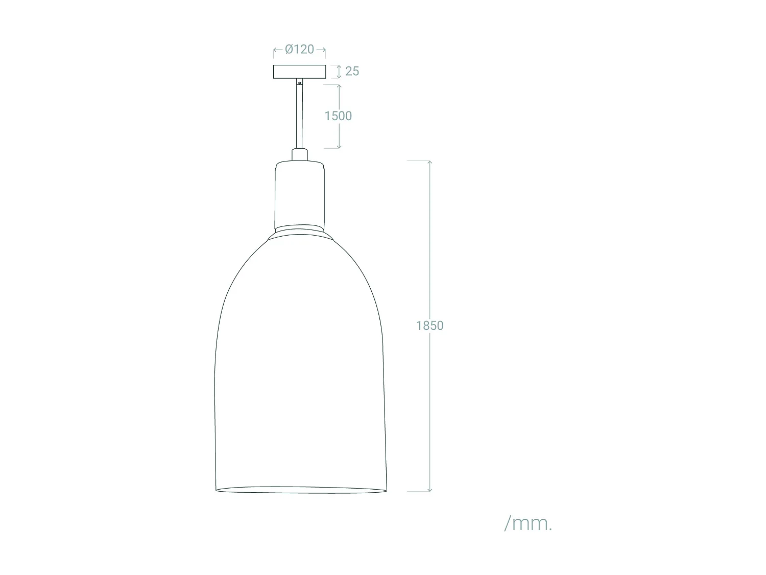 Lámpara Colgante Cristal Tulio Ámbar